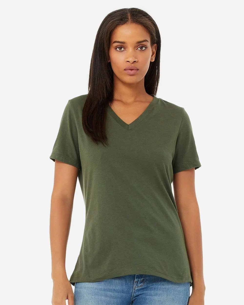 BELLA_+_CANVAS_6405_Military_Green_Front_High_Model.jpg