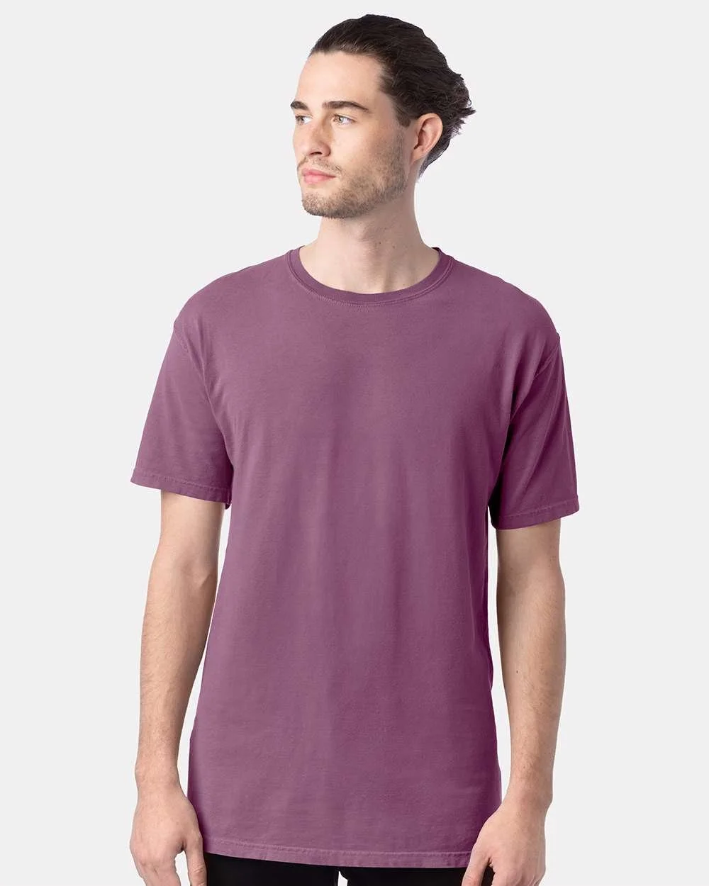 ComfortWash_by_Hanes_GDH100_Purple_Plum_Raisin_Front_High_Model.jpg