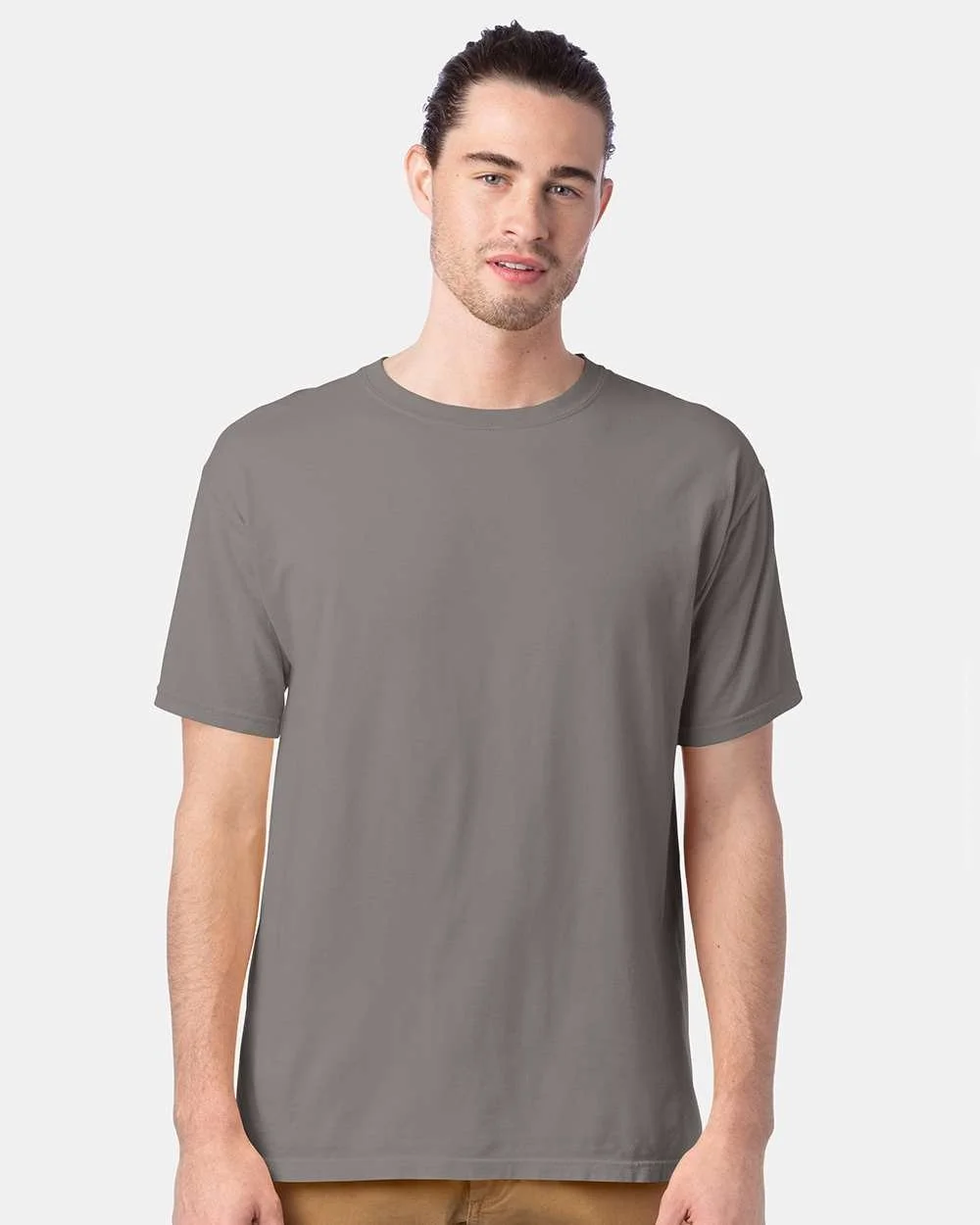 ComfortWash_by_Hanes_GDH100_Concrete_Grey_Front_High_Model.jpg
