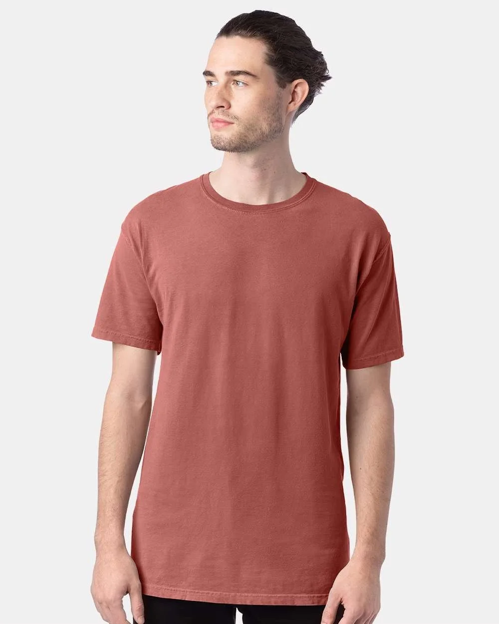 ComfortWash_by_Hanes_GDH100_Nantucket_Red_Front_High_Model.jpg