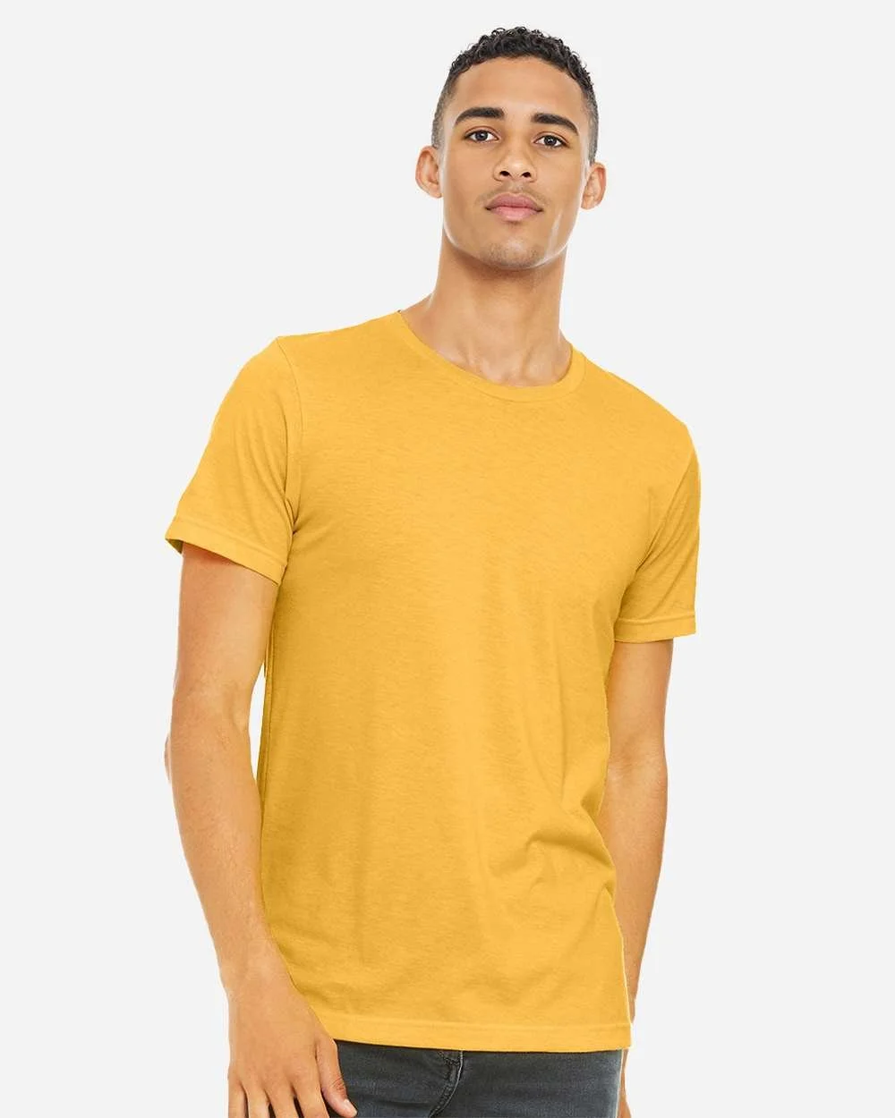 BELLA_+_CANVAS_3001CVC_Heather_Yellow_Gold_Front_High_Model.jpg