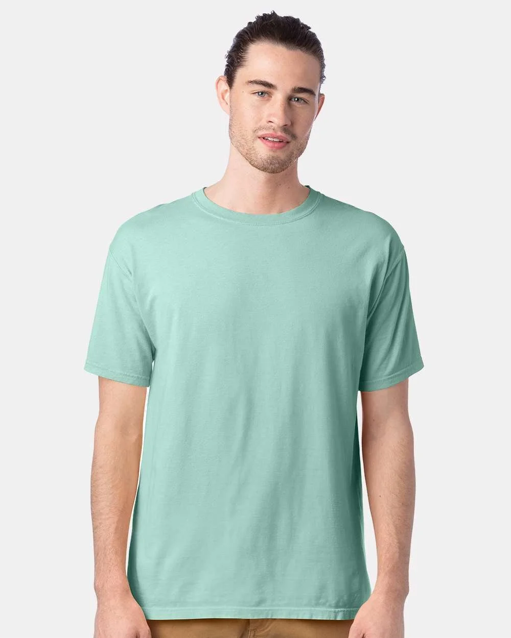ComfortWash_by_Hanes_GDH100_Honeydew_Front_High_Model.jpg