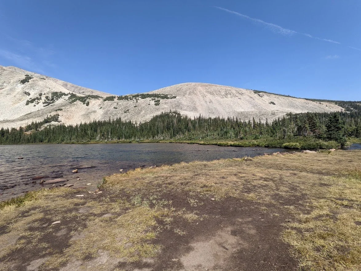 The view of Mount Audubon towering above the water is worth the short hike.