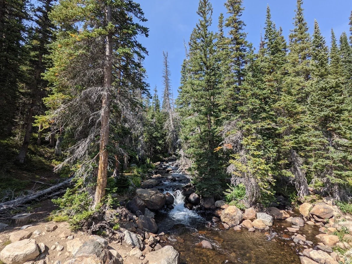 You could hear it before you could see it. In a few days I would be so grateful to hear it as I came down Mount Audubon. I was exhausted and that sound signified that I was nearly done.