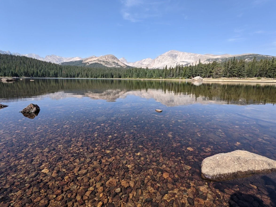 Reflections of the mountain in Brainard Lake