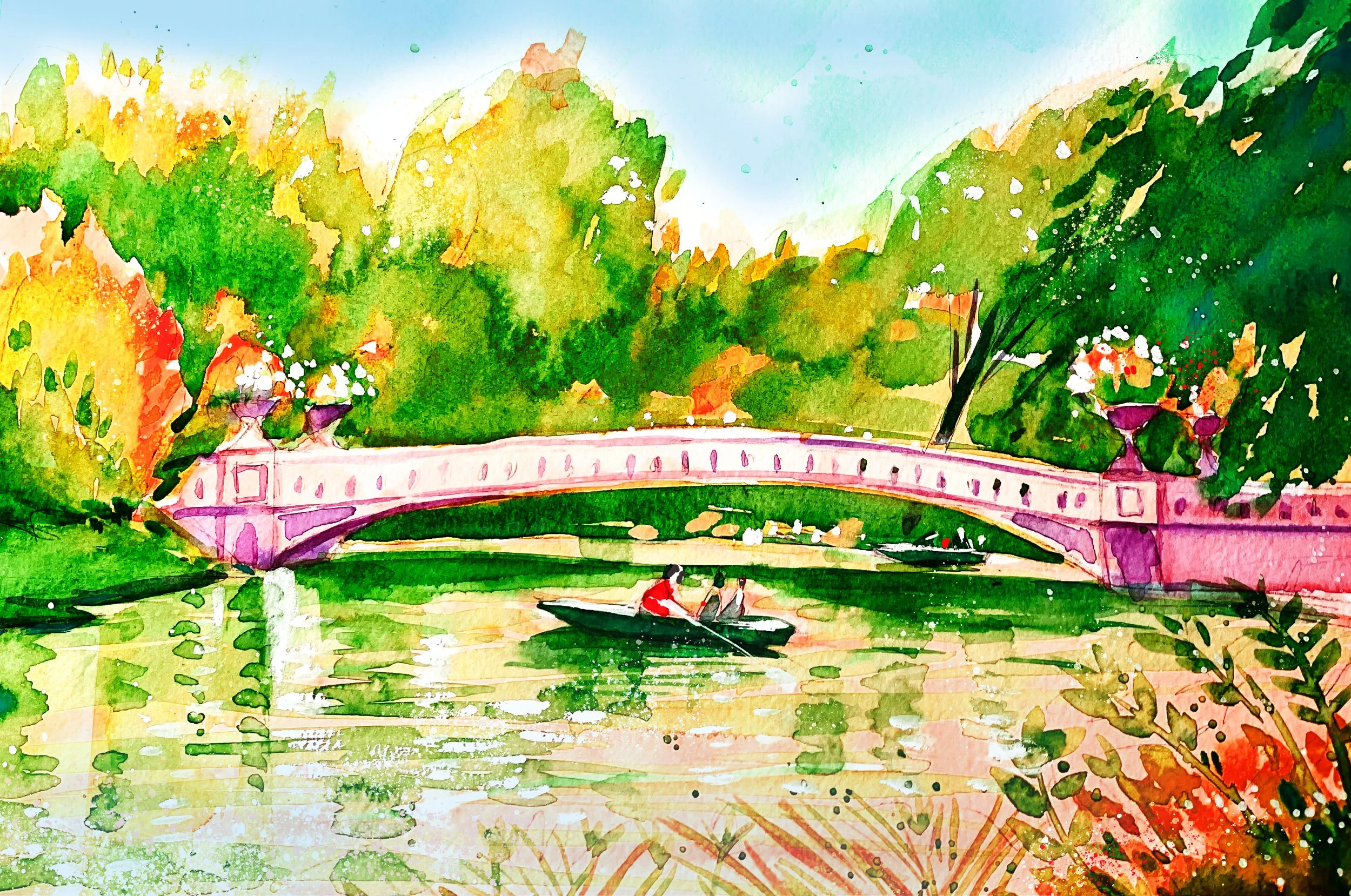 Watercolor Workshop at Bow Bridge, Central Park