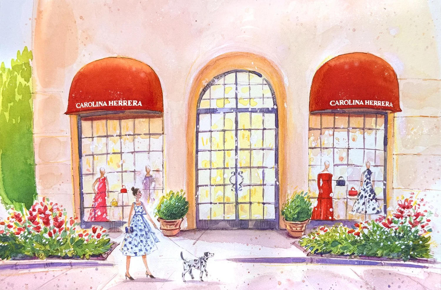 Carolina Herrera Texas Store Illustrations