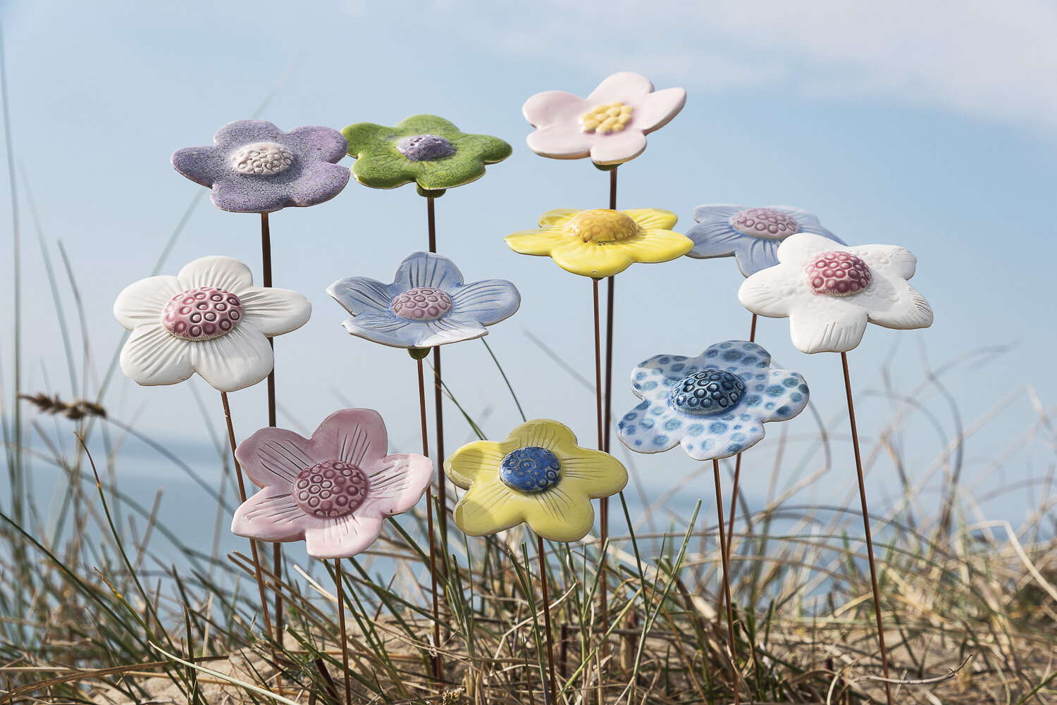 Ceramic flowers by Mount Ida Pottery