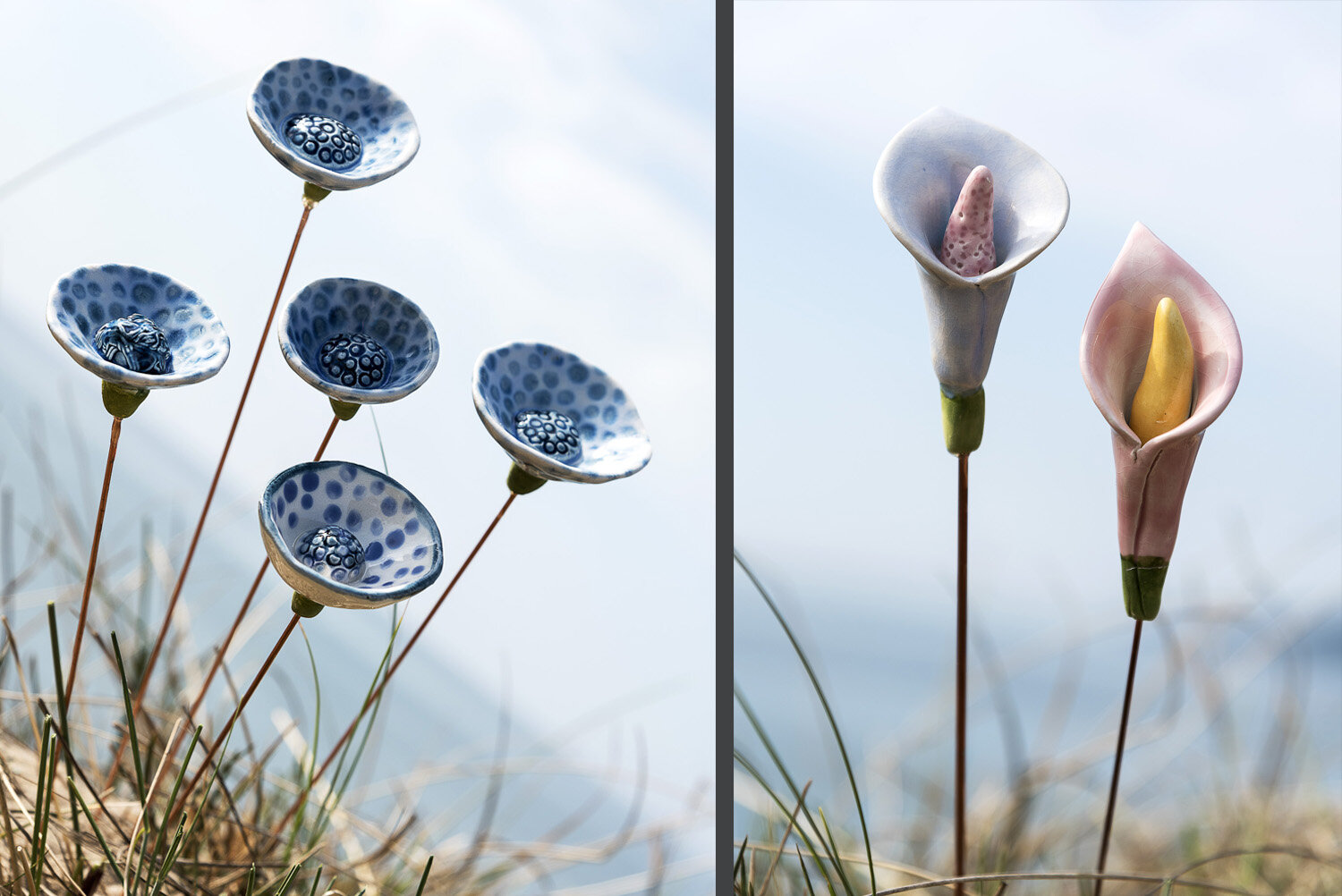 Ceramic flowers by Mount Ida Pottery