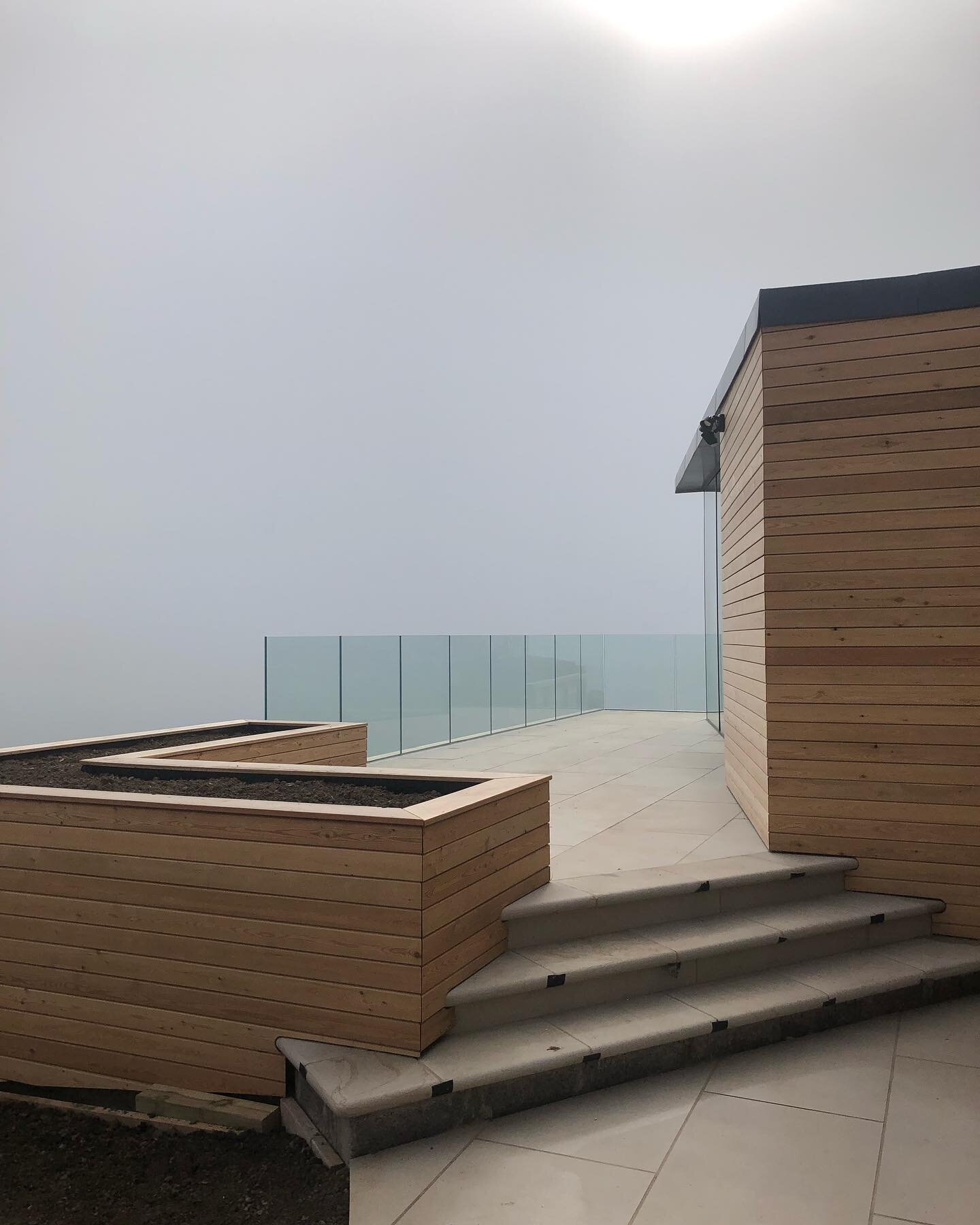 The haar came rolling in so fast, missed a shot of the view! On site at Inverbervie, just the last few bits to finish, balustrade now on and looking good, planter finished and waiting for some new plants. 🌱 
.
.
.

#architect #architecture #designer
