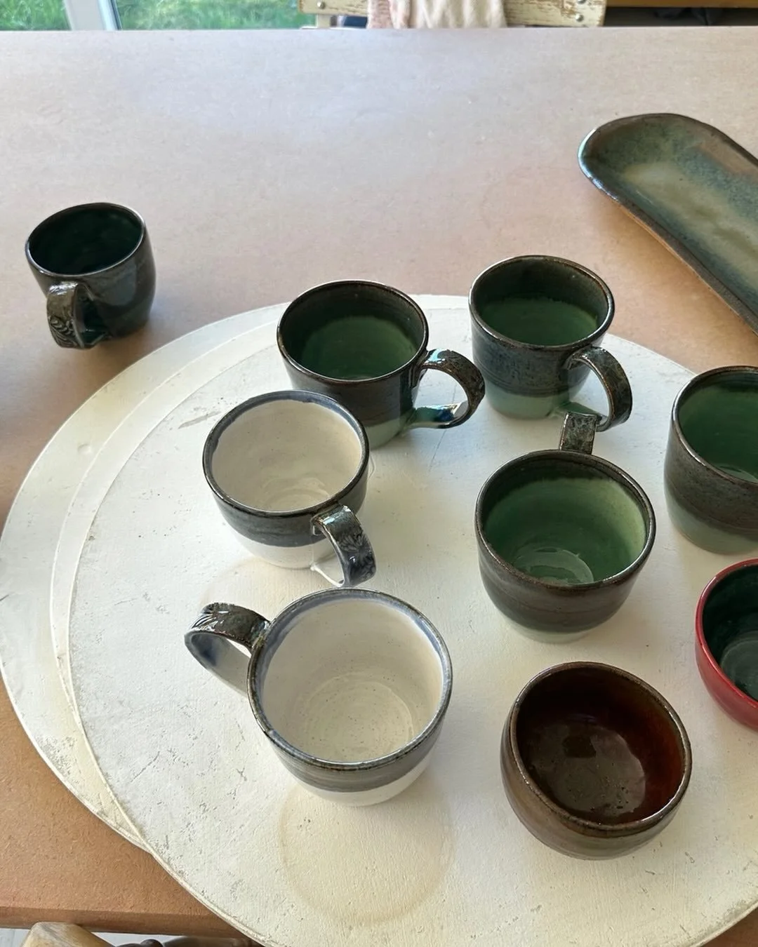 Mugs hot out of the kiln ready for tomorrow&rsquo;s @grantownopenstudios  #ceramics #grantownonspey #cairngorms