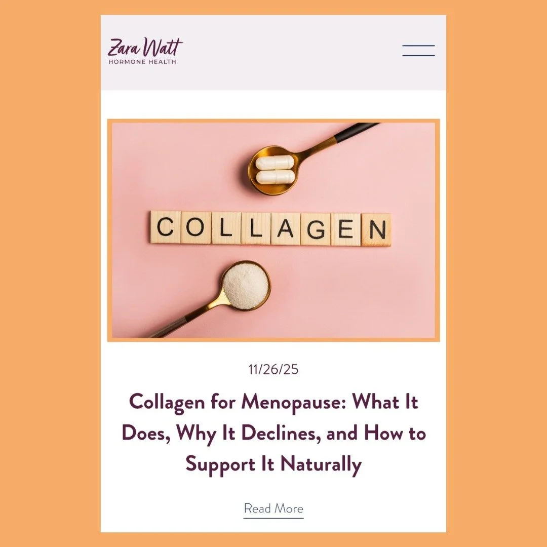 New blog on my website!!

Collagen for Menopause: What It Does, Why It Declines, and How to Support It Naturally

Collagen is often talked about as the body&rsquo;s scaffolding &ndash; a strong, flexible protein that keeps skin firm, joints comfortab
