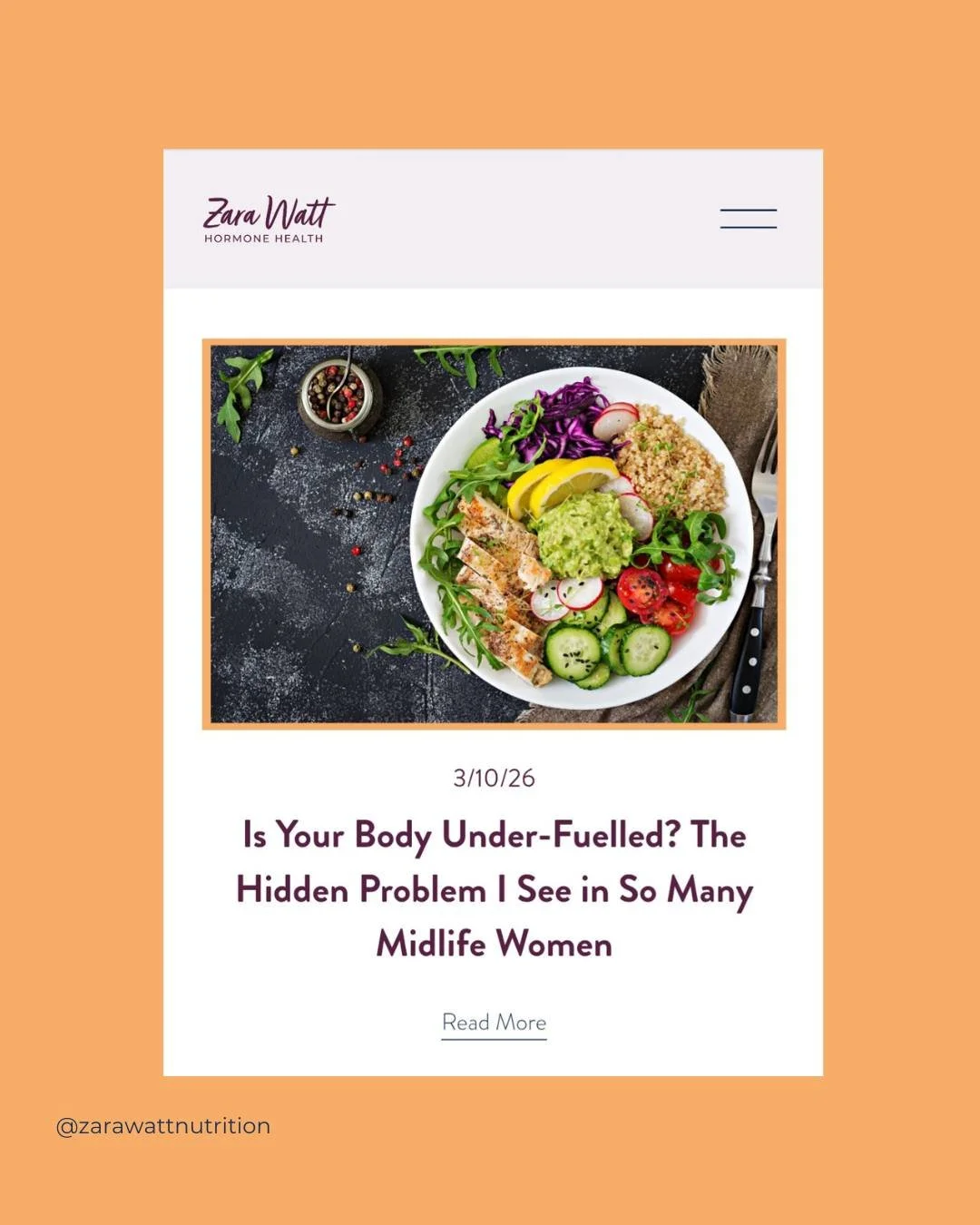 New blog post on my website:

&ldquo;Is Your Body Under-Fuelled? The Hidden Problem I See in So Many Midlife Women&rdquo;

If you&rsquo;re exhausted, craving sugar by 4pm, waking at 3am, and wondering why your body suddenly feels like it&rsquo;s work