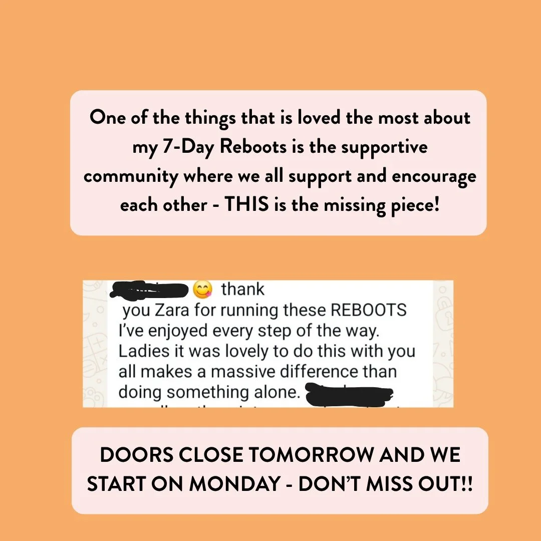 DOORS CLOSE TOMORROW!!

And we start on Monday.

If you are a midlife woman who is wanting to improve your sleep, boost your energy, get rid of your bloating, clear your foggy head, and lose a few pounds &ndash; this is FOR YOU!

This is what you&rsq