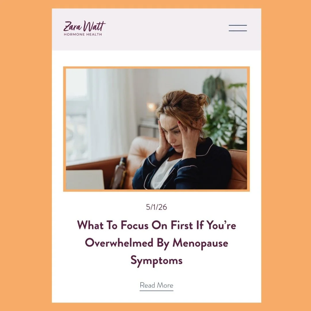 New blog on my website: "What To Focus On First If You're Overwhelmed By Menopause Symptoms"

If menopause has left you feeling like your body is suddenly unpredictable, exhausting, or just &ldquo;not like you anymore&rdquo;, you&rsquo;re n