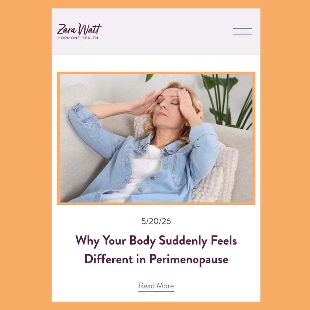 New blog on my website: "Why Your Body Suddenly Feels Different in Perimenopause"

One minute you feel like yourself, and the next, everything seems to have changed.

You&rsquo;re suddenly waking up at 3am every morning.
Your patience is ge