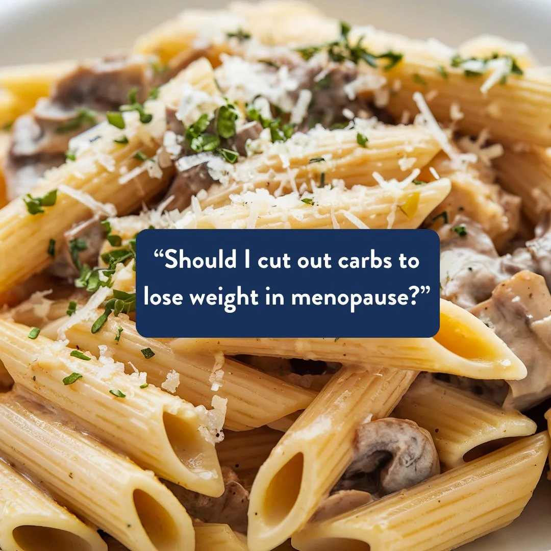&ldquo;Should I cut out carbs to lose weight in menopause?&rdquo;

Cutting out carbs is often the first thing many women try to help slow down weight gain in menopause, and to help lose a few pounds.

Somehow, carbohydrates became the villain of meno