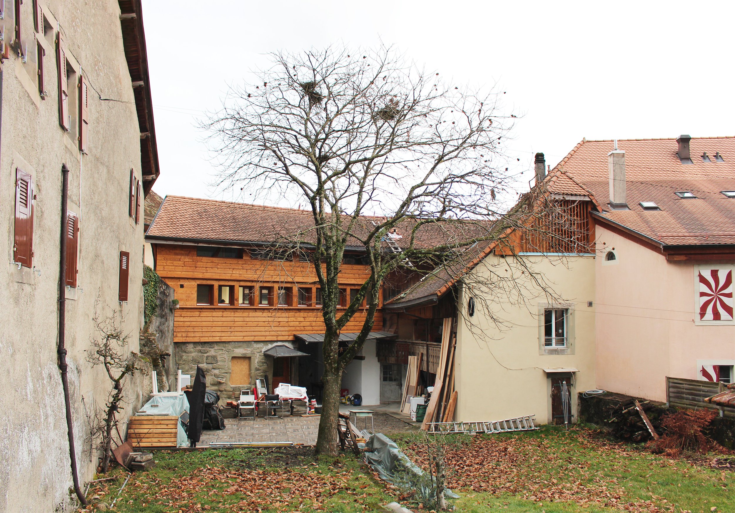 Lucens projet rénovation transformation agrandissement architecture Lausanne architecte bureau charpente construction bois