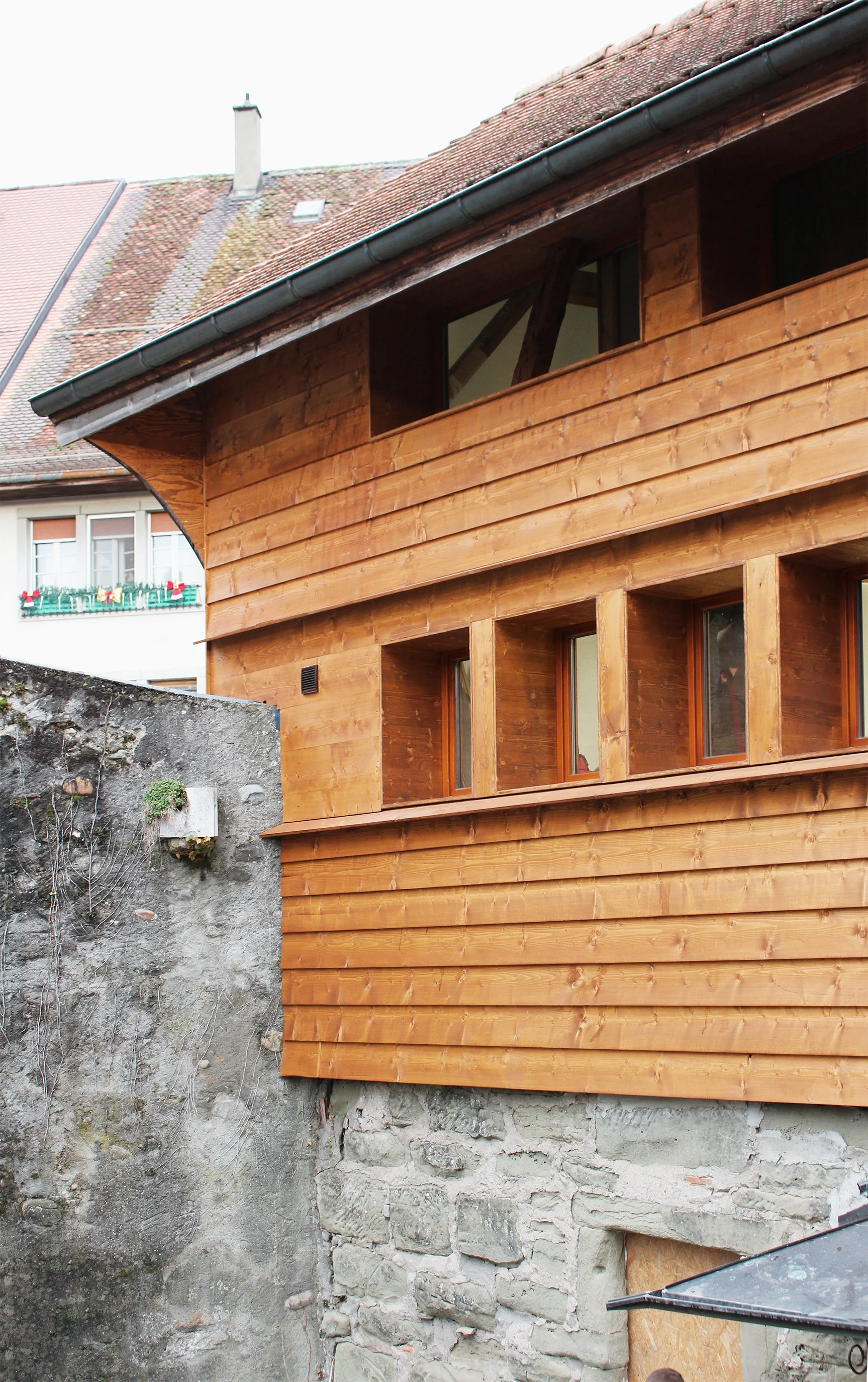 Lucens projet rénovation transformation agrandissement architecture Lausanne architecte bureau charpente construction bois