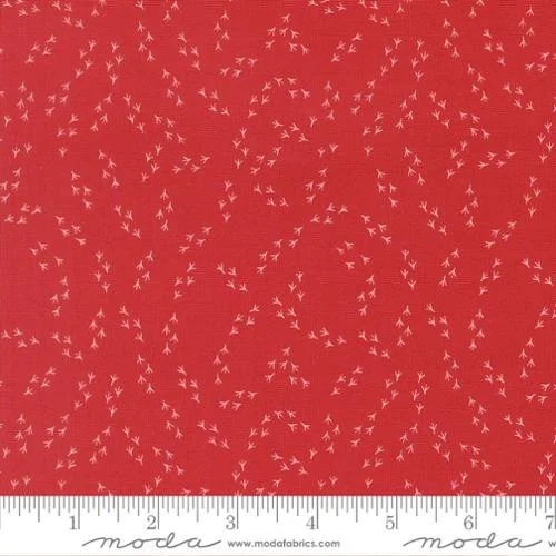 Chicken Feet Tracks - Red - 1/4 Yard