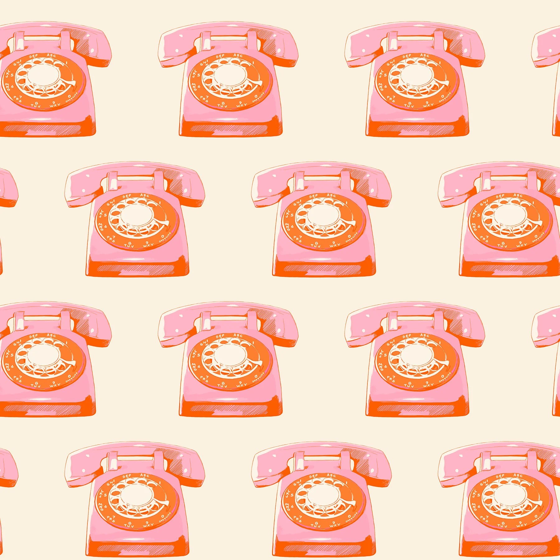 Sparkle Mark- Telephones - Sold by the 1/4 Yard