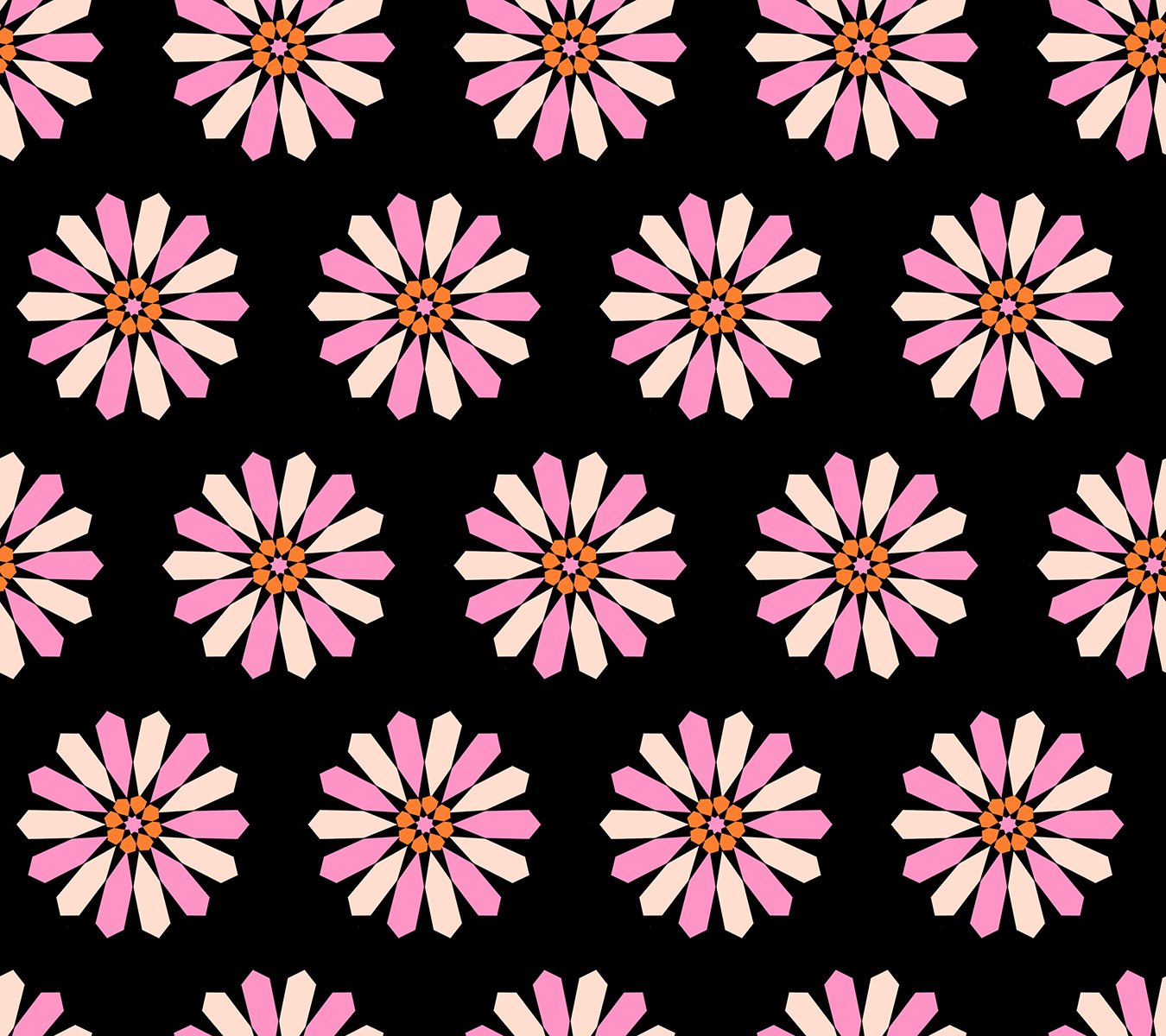 Sparkle Mark- Black - Flowers - Sold by the 1/4 Yard