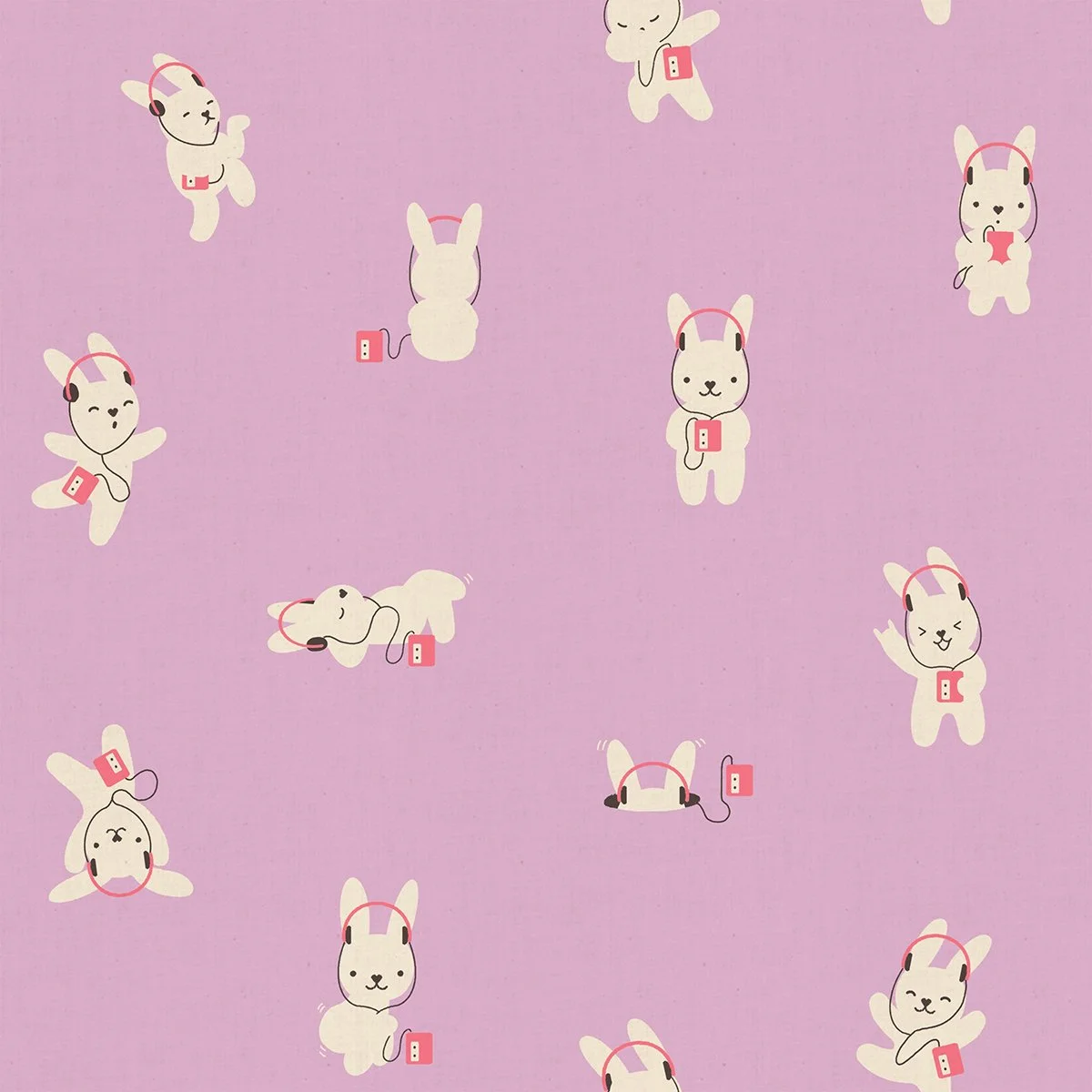 Bunnies - LoFi - Wisteria Sold by the 1/4 yard