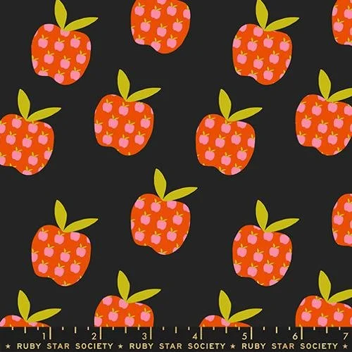 Apples - Soft Black - Mystic Fable - 1/4 Yard