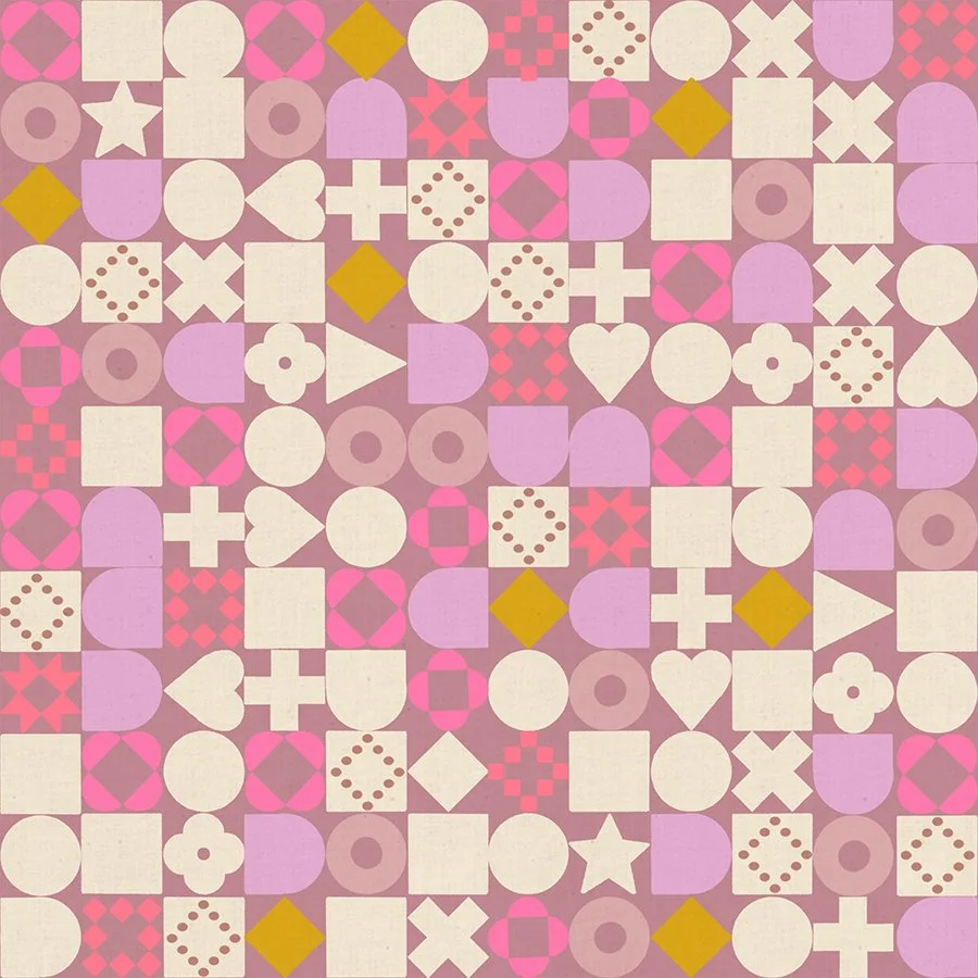 Blocks - LoFi - Lilac Sold by the 1/4 yard