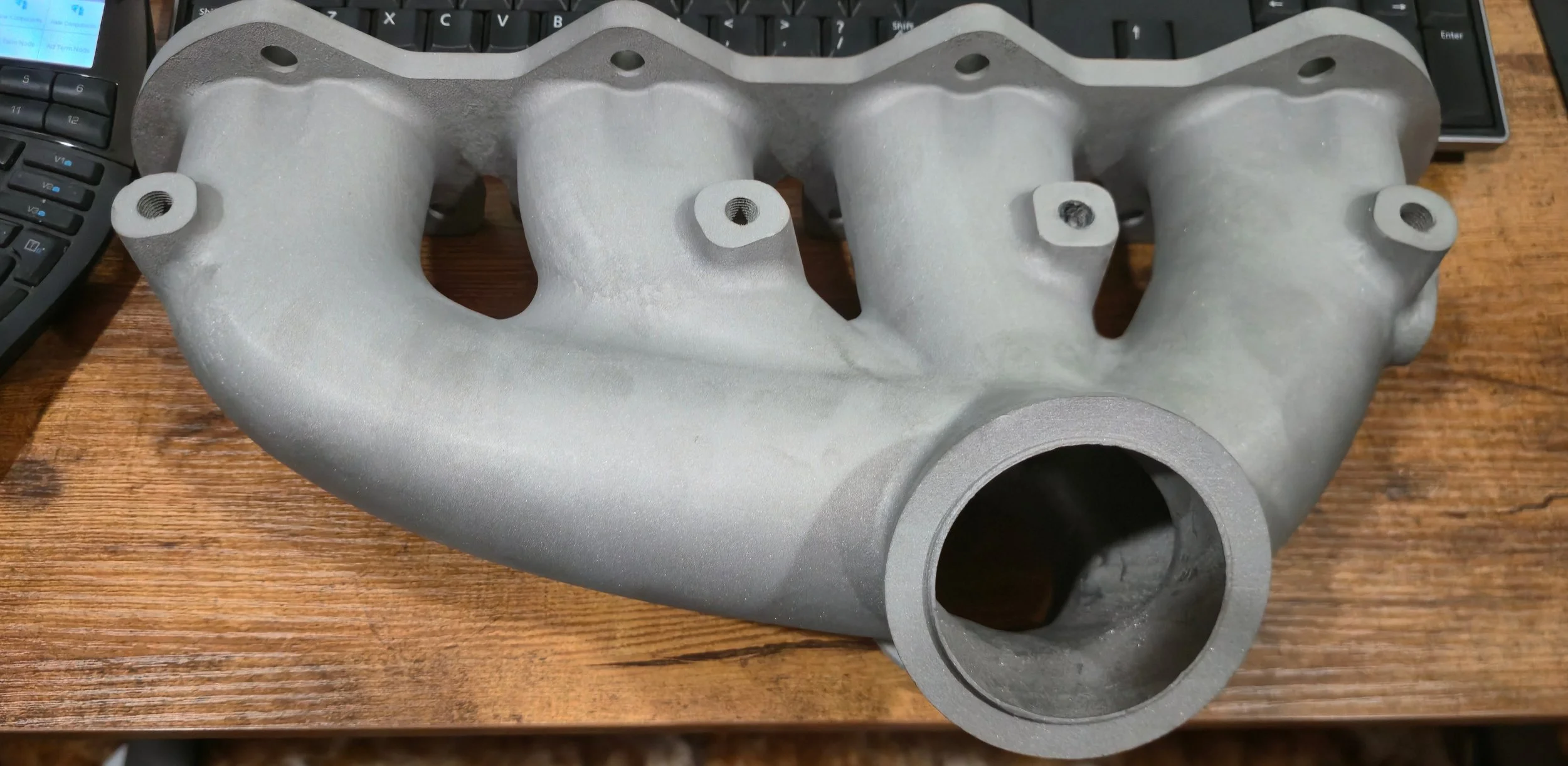 3d printed stainless turbo manifold (top)