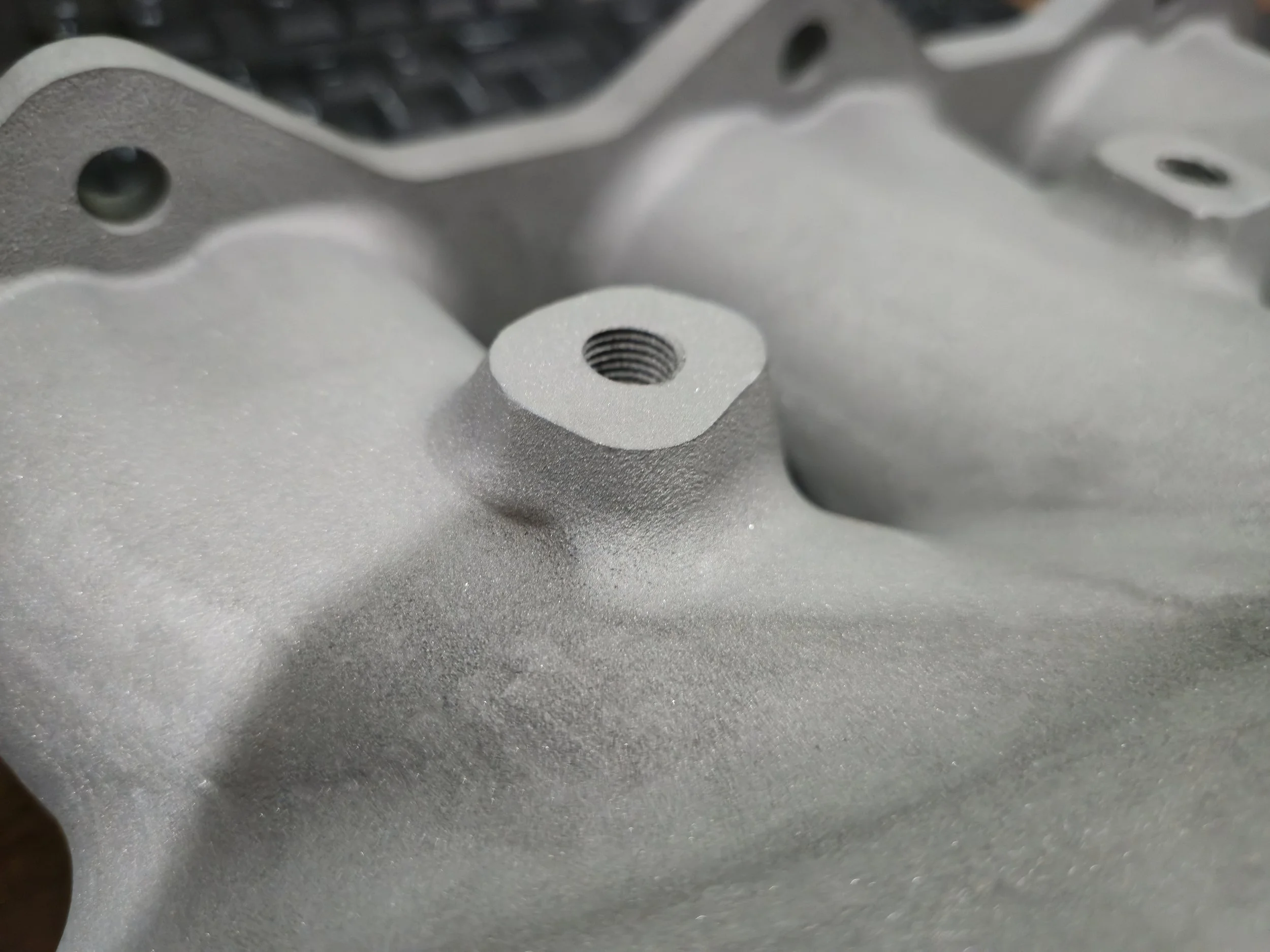 3d printed stainless turbo manifold (printed threads)