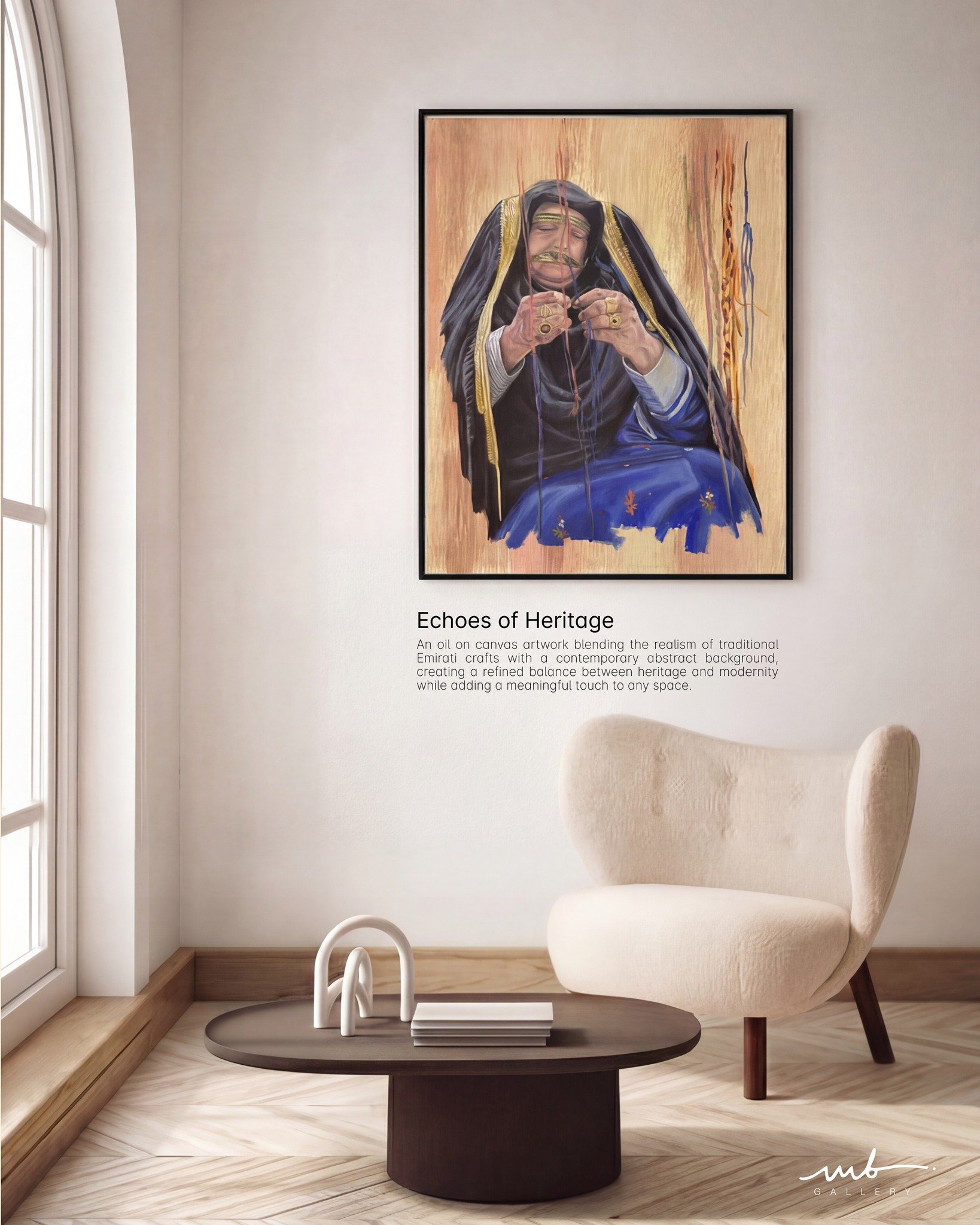 Where heritage meets contemporary art ✨� A story of identity told through colors&hellip; and preserved in memory 🎨� #Art #OilPainting #EmiratiHeritage #InteriorDesign #ContemporaryArt