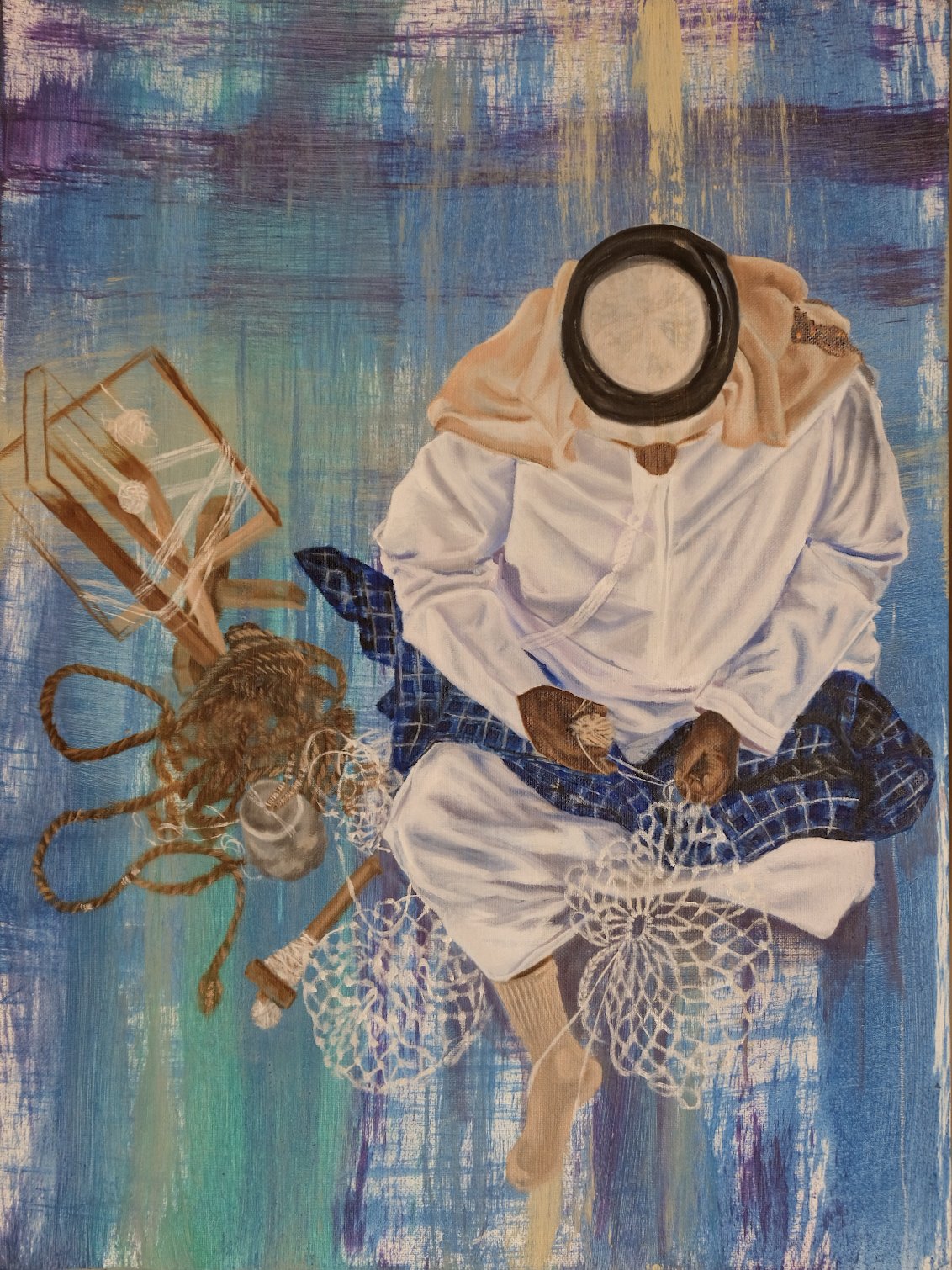 Fisherman’s Net 1, 2024 (Oil on Canvas - 29”*18”)