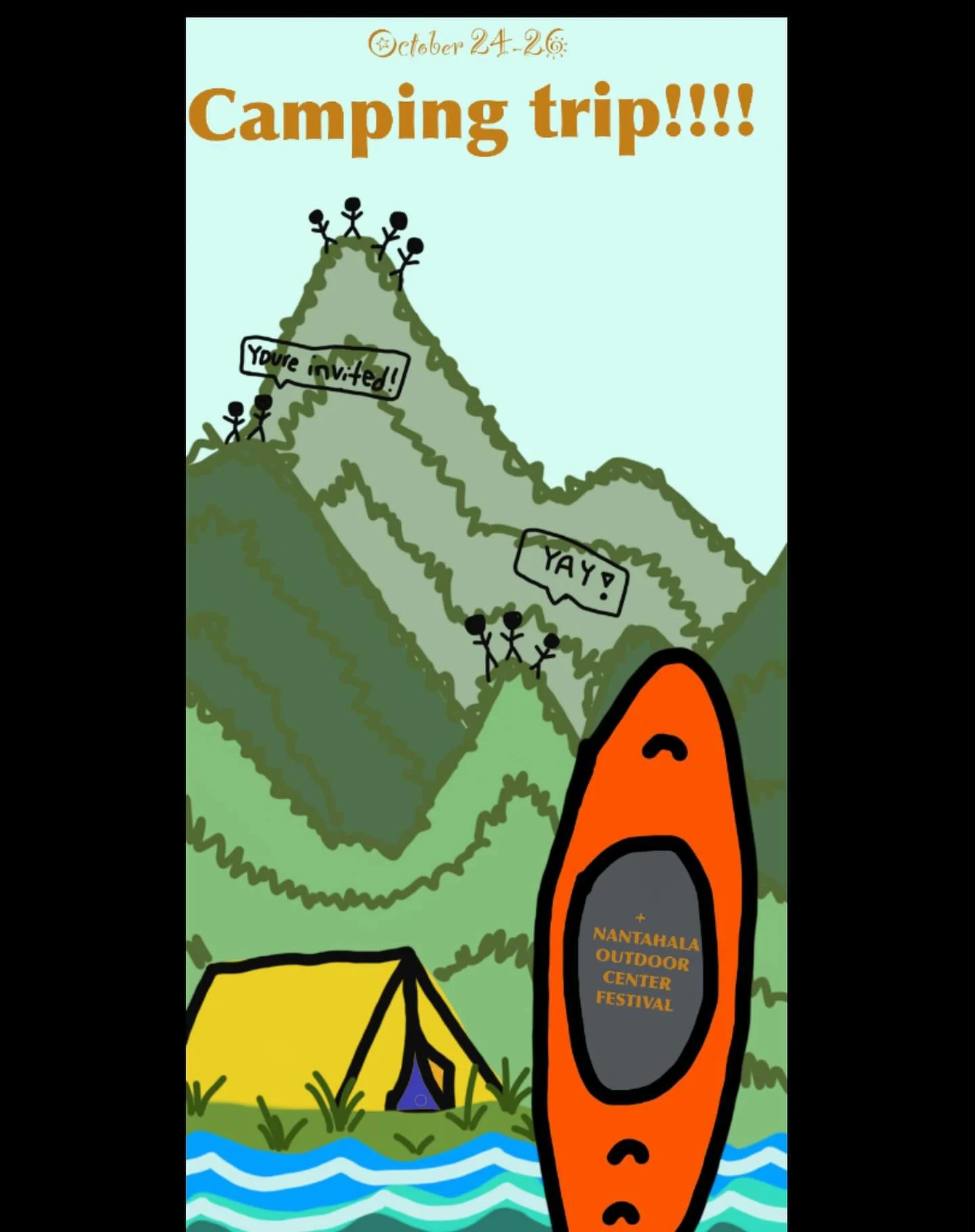COME CAMPING WITH US!!! Outdoor ministry is putting on a camping trip October 24-26 to the blue ridge mountains! Hope to see you there!!!

Sign up &amp; bring a friend!!!!!! A link to sign up is on our story!