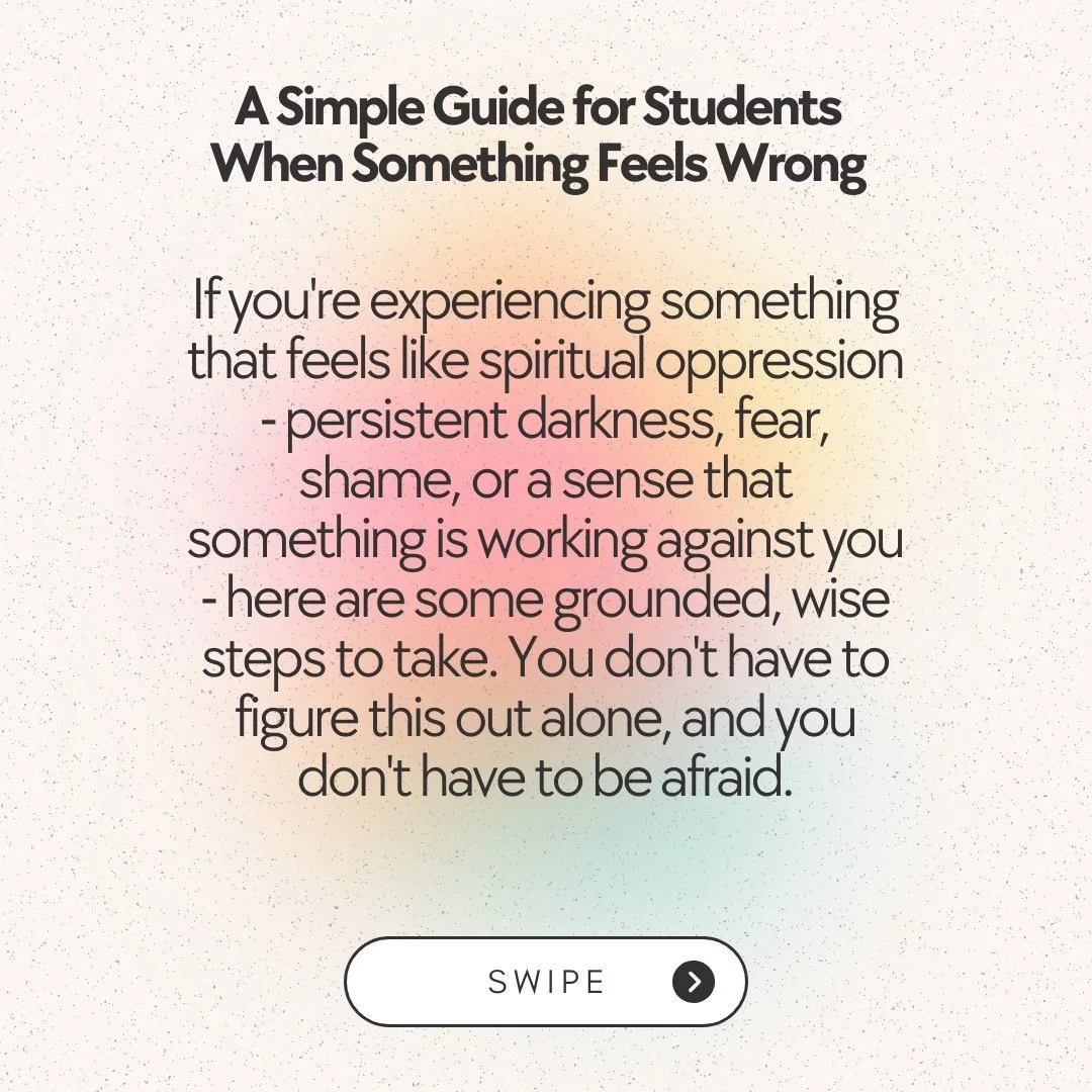 This is a simple guide for when something feels wrong. If you're experiencing something that feels like spiritual oppression - persistent darkness, fear, shame, or a sense that something is working against you - here are some grounded, wise steps to 
