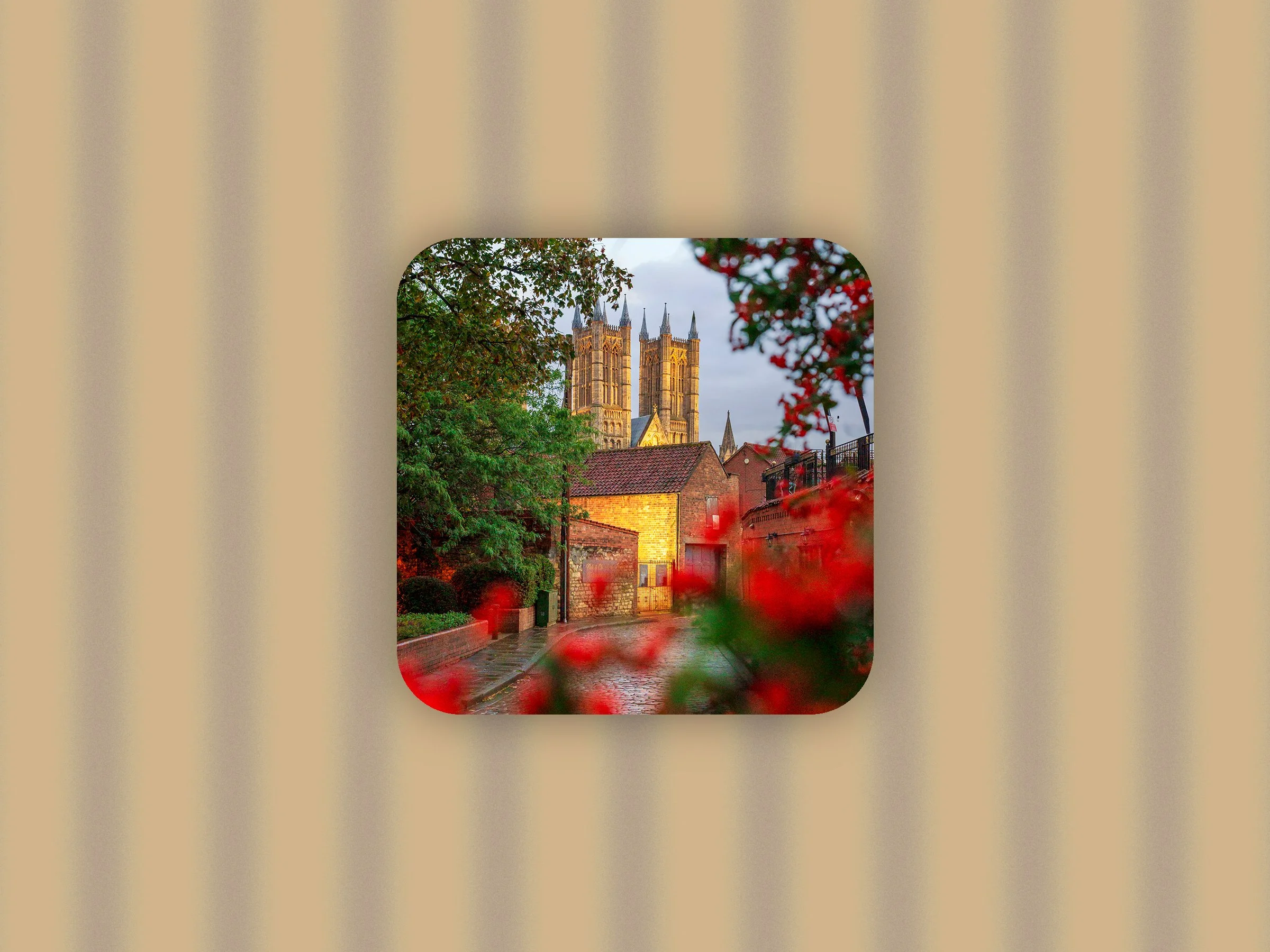 Coaster - Cathedral through the flowers