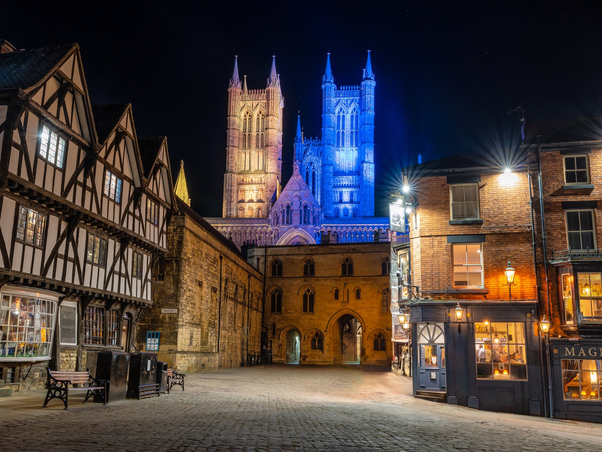 Lincoln Cathedral - Blue and Yellow in support of Ukraine.jpg
