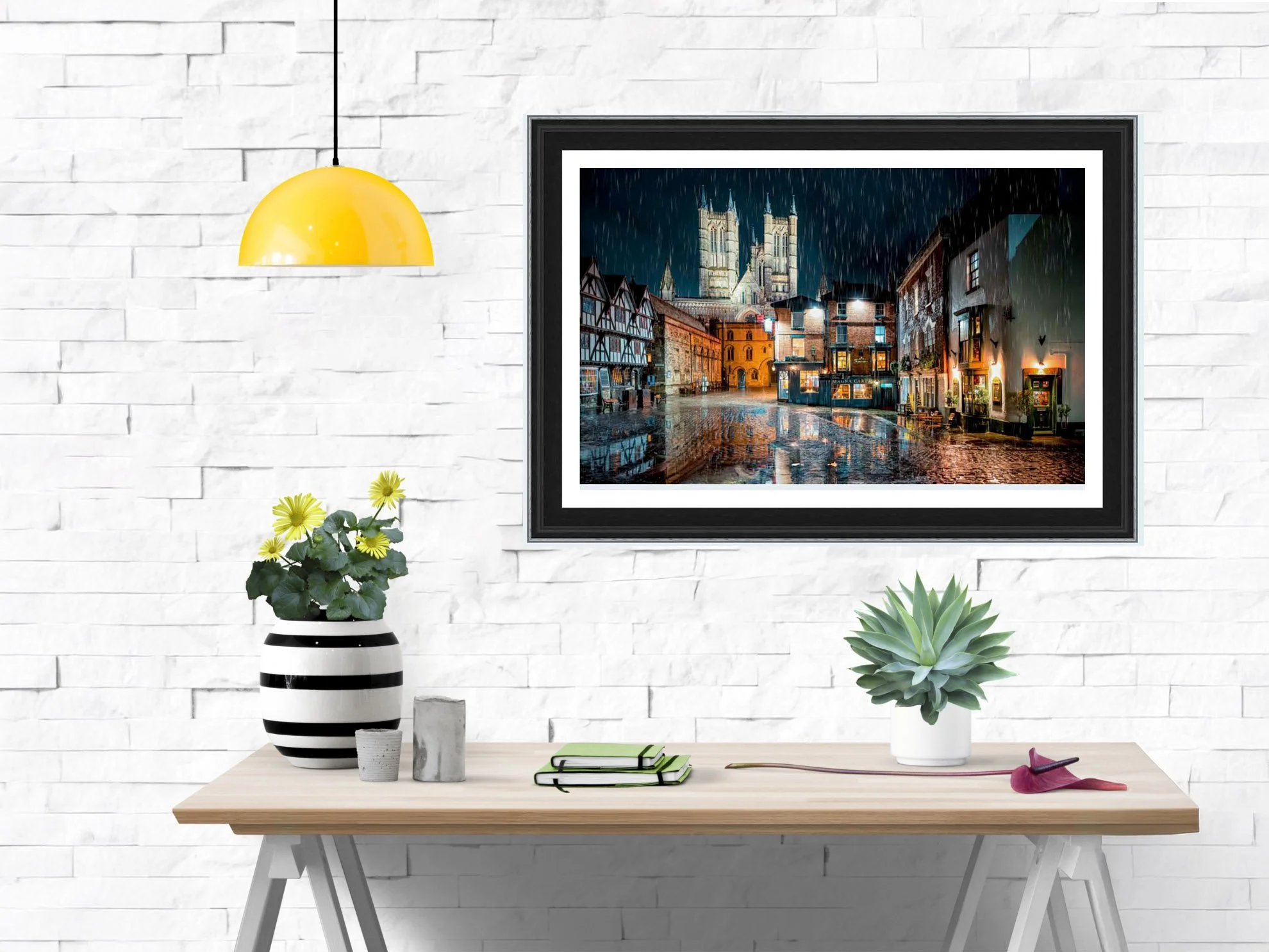 Rain reflections at night, Lincoln