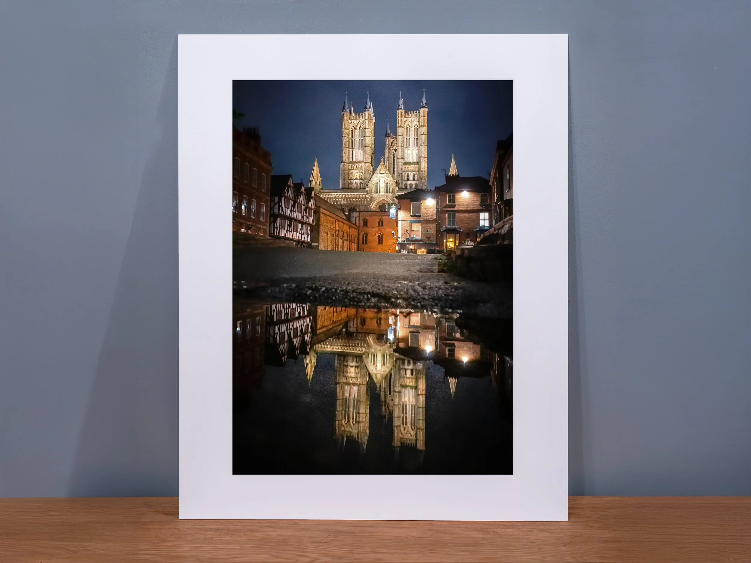 Lincoln Cathedral and rain reflections
