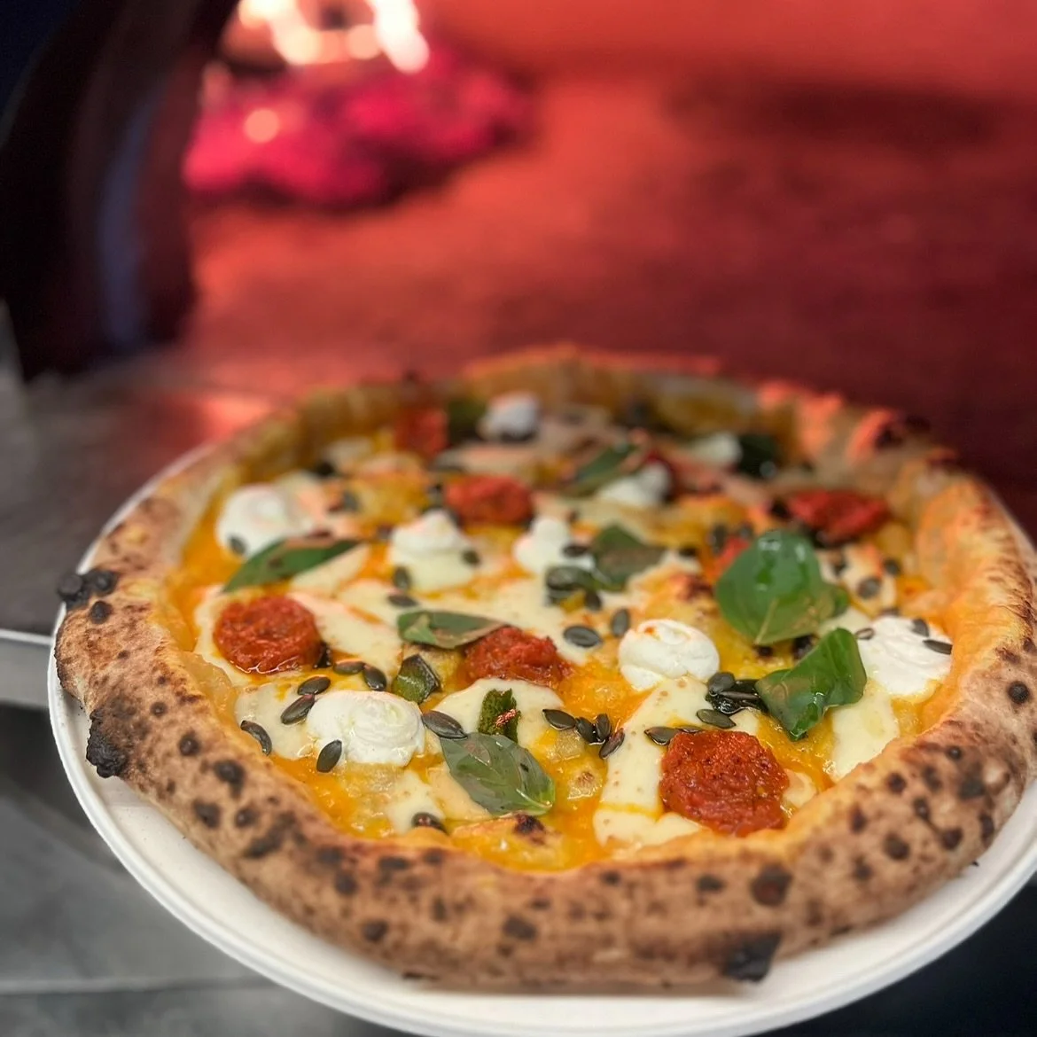 Our October special seems to be hitting the spot! ππ₯
Have you tried it yet?
- Pumpkin base
- Smoked Scamorza
- Ricotta
- Nduja
- Sage
- Basil
- Pumpkin Seeds
This one is vegetarian (in the photo) thanks to NoDuja from @saporiditaliauk — but