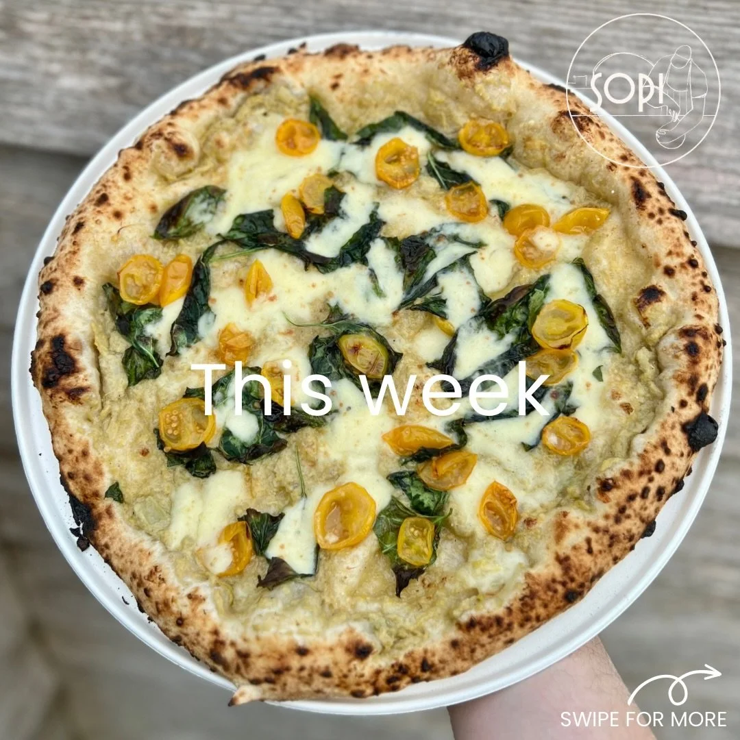 This week 🍕

The June special is still on the menu &ndash; creamed artichoke, fior di latte, basil and yellow tomatoes. If you haven&rsquo;t tried it yet, this is your chance.

📍 Tuesday &ndash; @the_cat_inn , West Hoathly
📍 Wednesday &ndash; @the