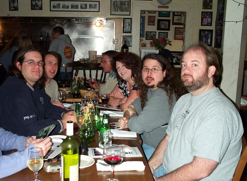 A typical 4-hour Voxeo dinner at Luciano's, 2001, Santa Cruz, California.  RIP, Lucio.