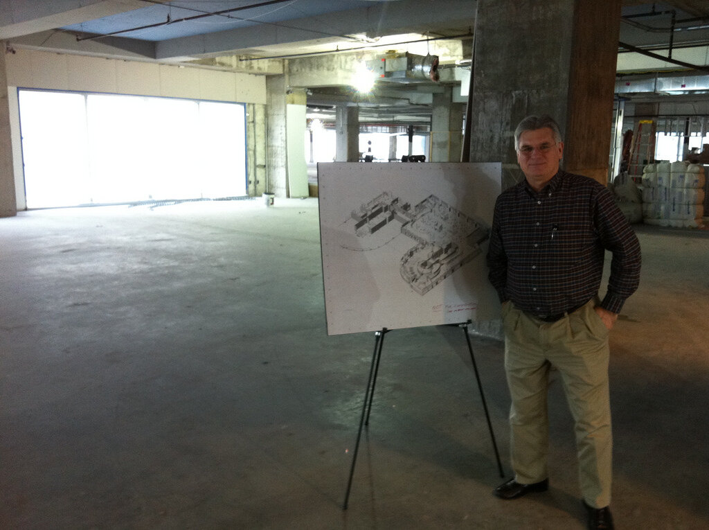 Denny with the plan for Voxeo's 10th floor office. Downtown Orlando.
