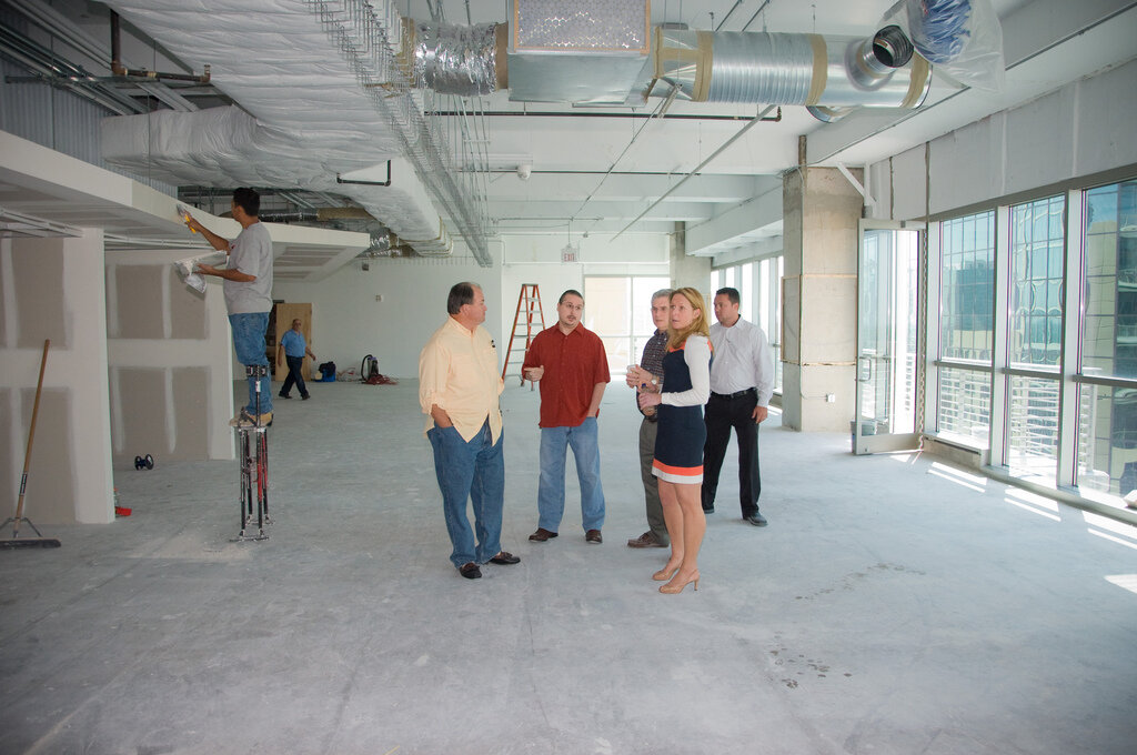 Voxeo senior leadership reviews the 10th floor build-out.