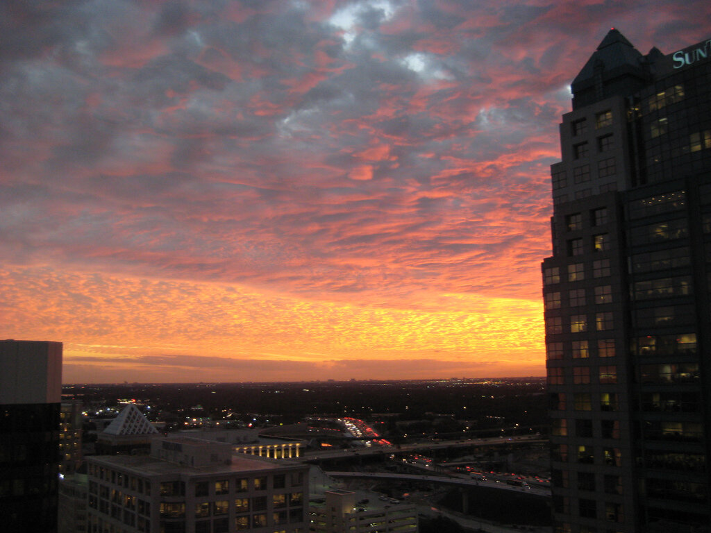 A not-so-atypical sunset at Voxeo's downtown Orlando office.