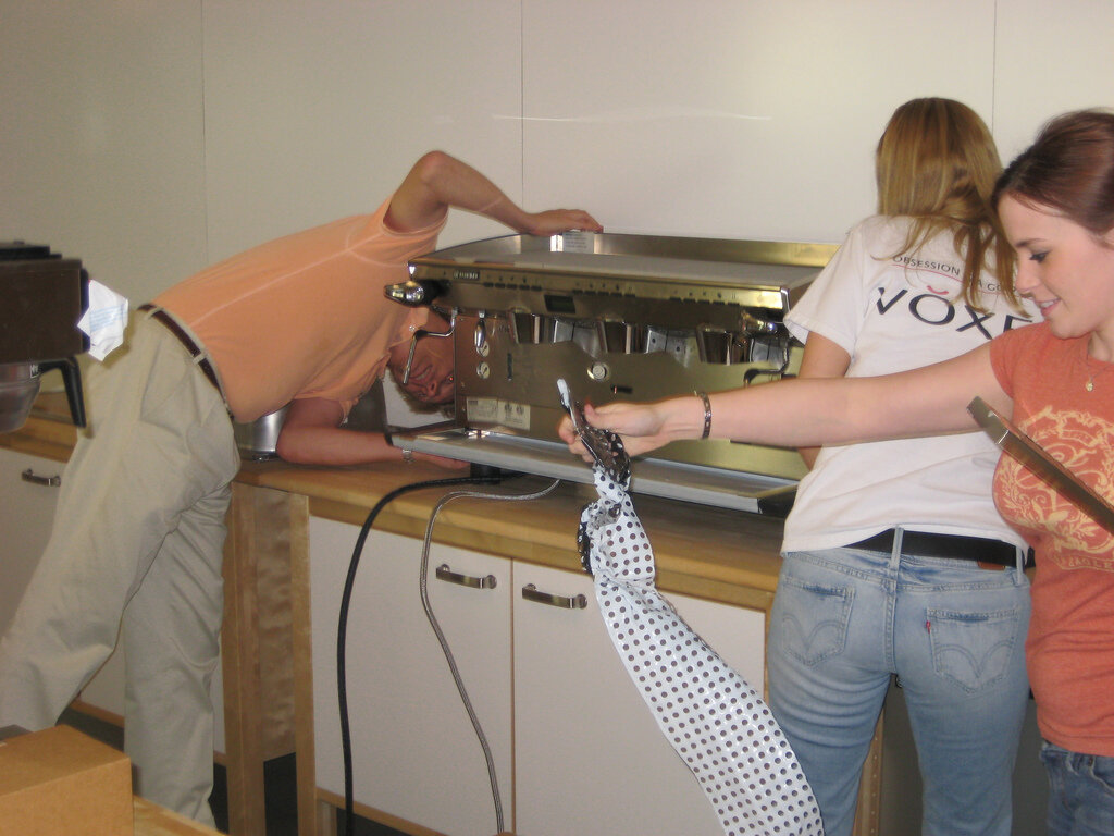 Voxeo's first espresso machine, which now resides in Sighthounds office.