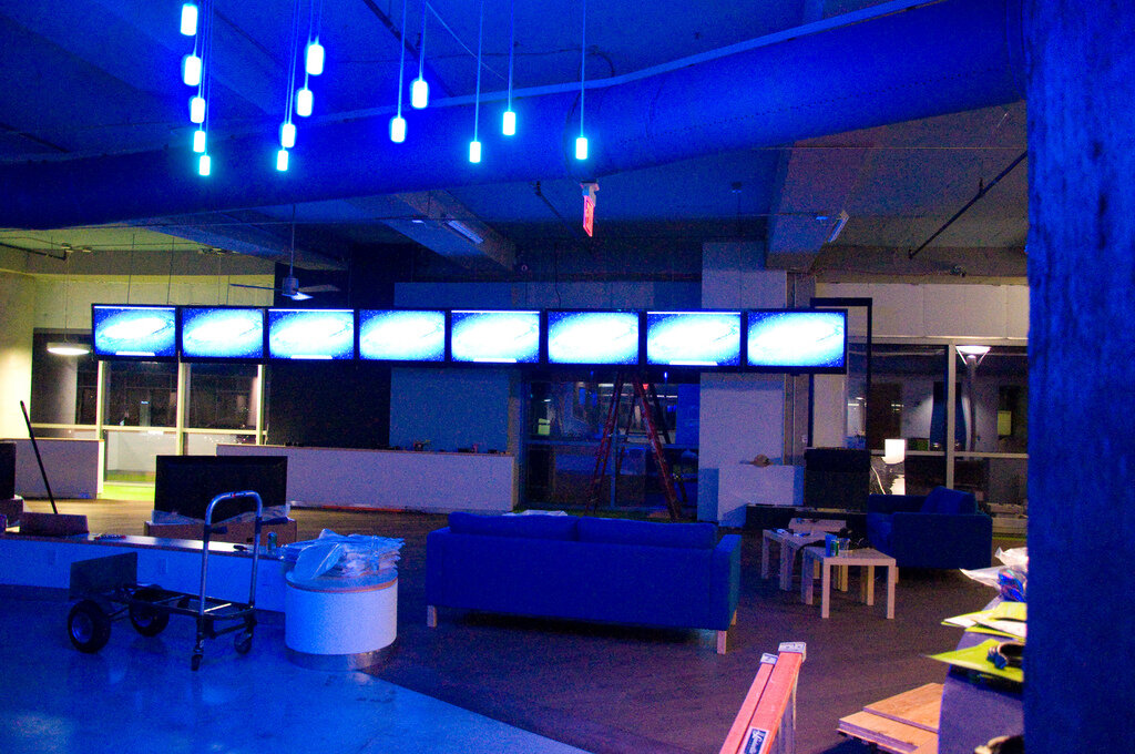 Voxeo's 20th floor office on the night before opening.