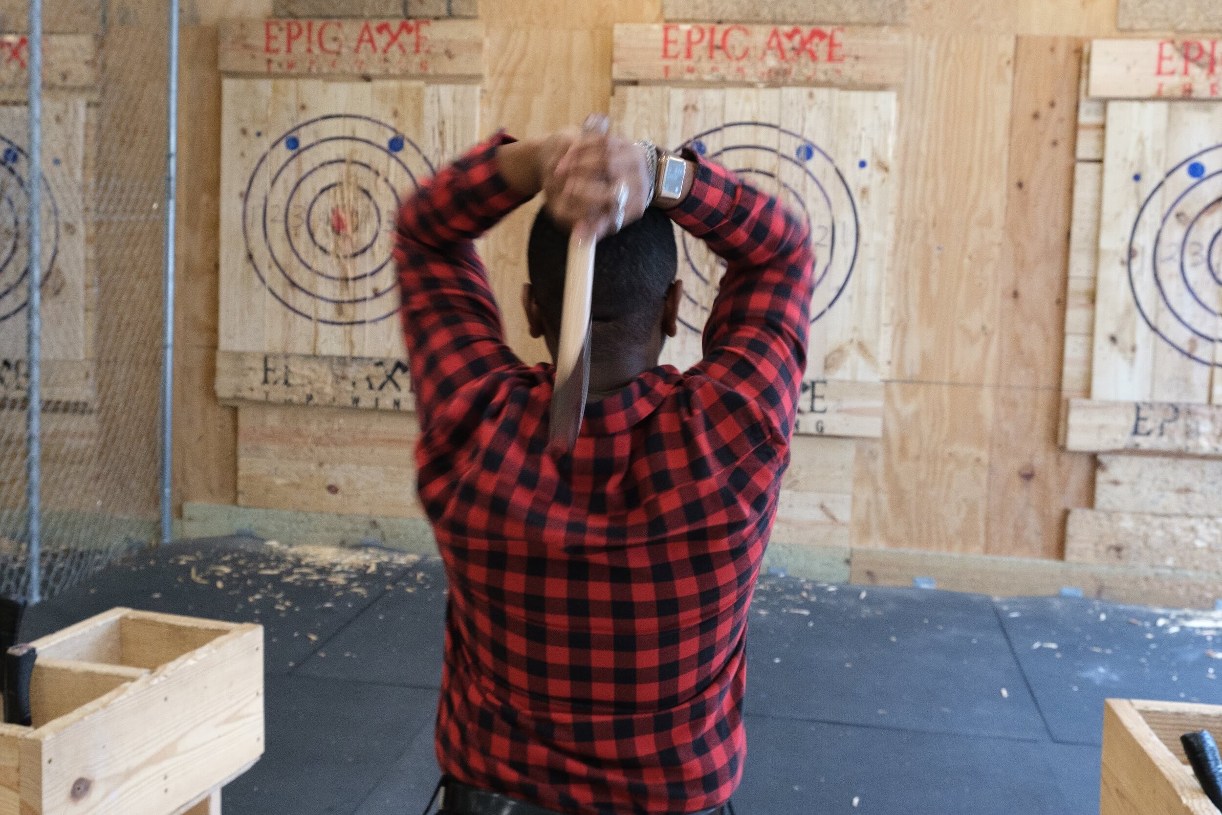 Sighthound axe throwing.