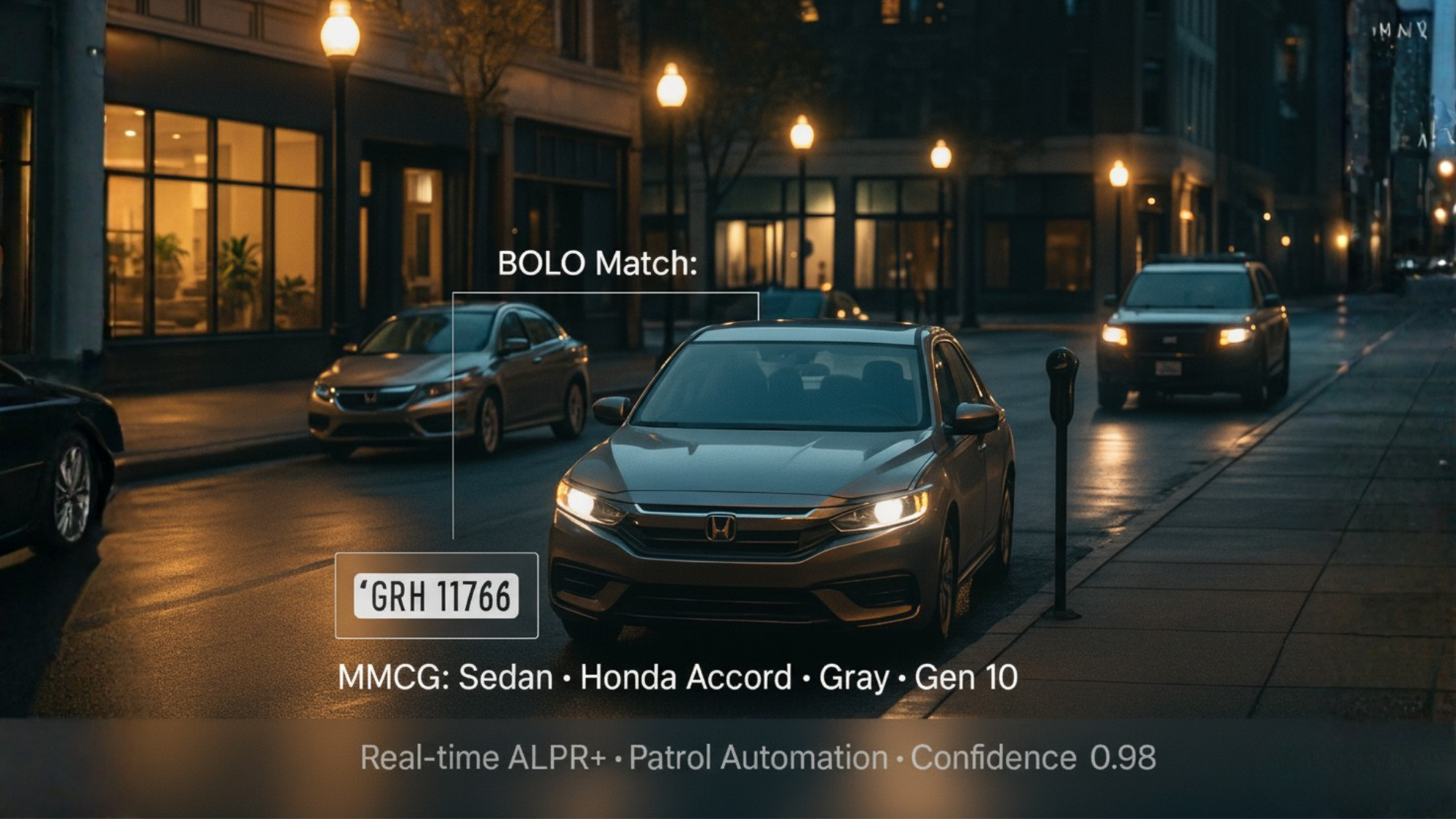 Street cameras monitoring vehicles in an urban area