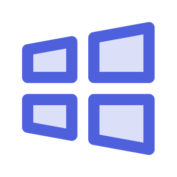 monochrome purple Icon version of Windows logo